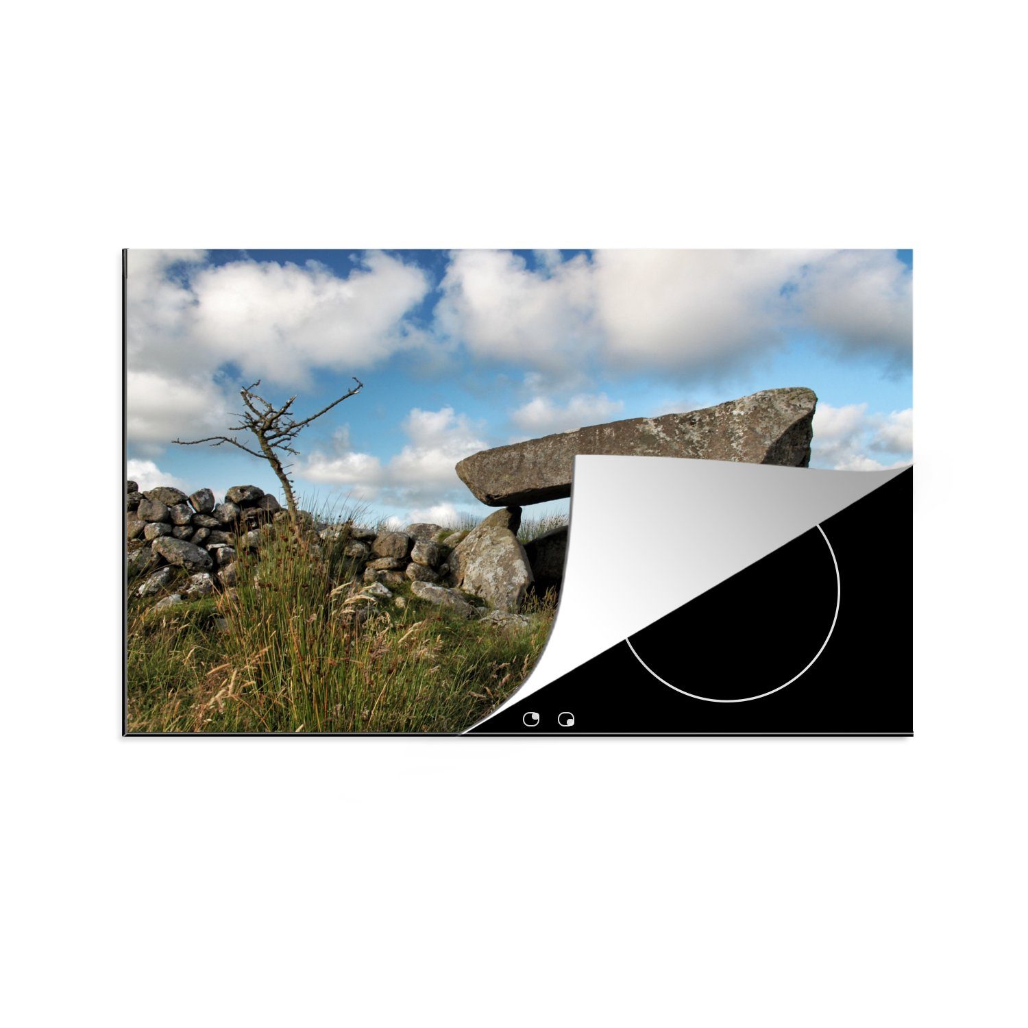 MuchoWow Herdblende-/Abdeckplatte Ein Dolmen in Irland, Vinyl, (1 tlg), 81x52 cm, Induktionskochfeld Schutz für die küche, Ceranfeldabdeckung