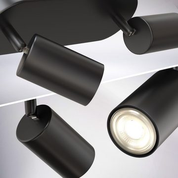 B.K.Licht LED Deckenspot LED Deckenleuchte 27cm Spots drehbar schwenkbar schwarz-matt - BKL1446, ohne Leuchtmittel, Deckenlampe 2-flammig 230V Fassung GU10 Retro-Design Flur Wohnzimmer