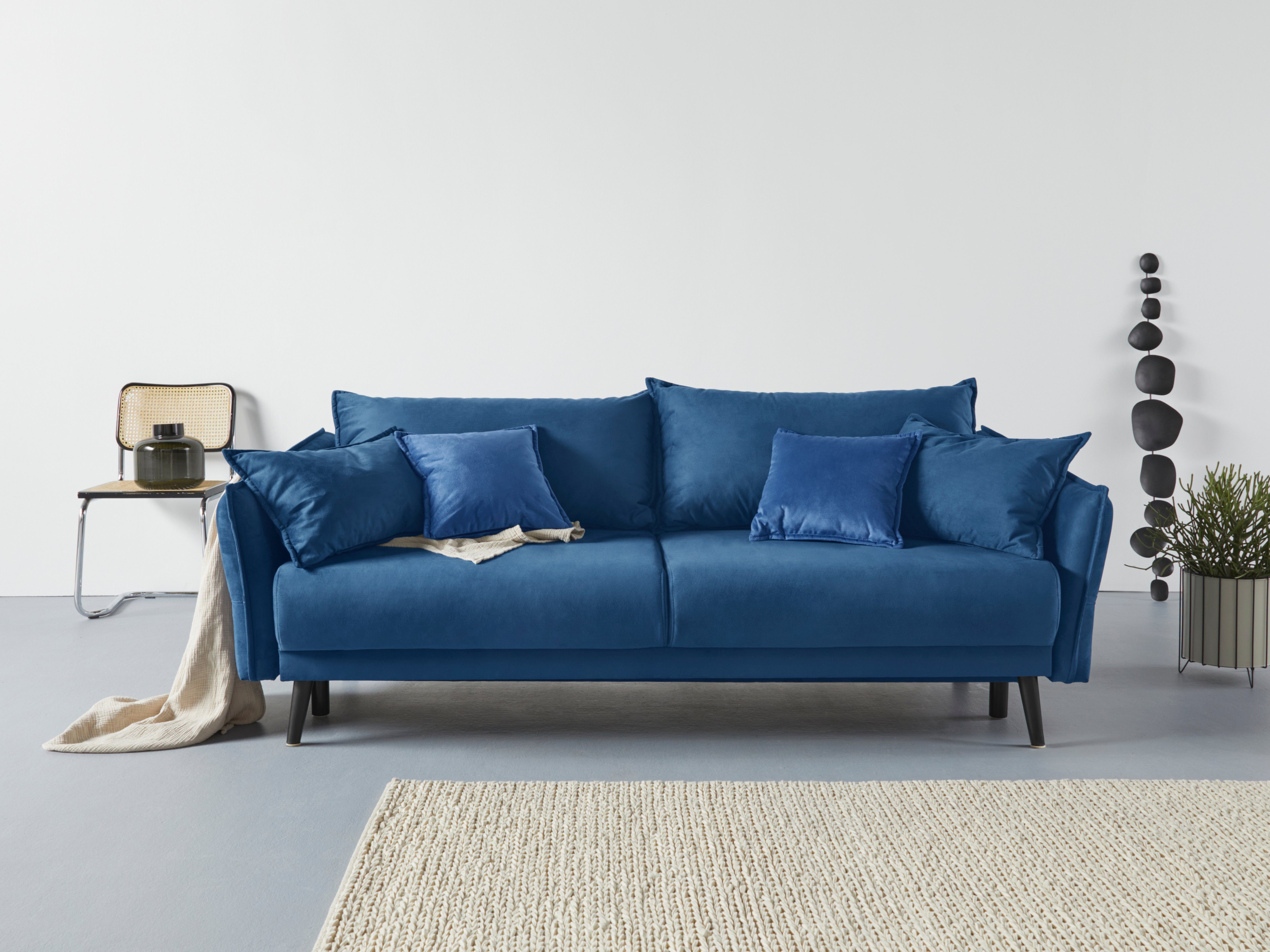 COLLECTION AB Schlafsofa Asra, B: 228 cm, Liegel. 145x192 cm, Bettfunktion, Bettkasten, Taschen & 2 Zierkissen, Federkern