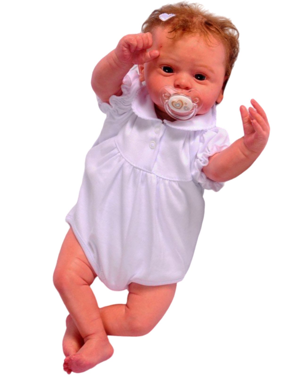 La Bortini Kurzarmbody Body Kurzarmbody mit Kragen in Weiß für Baby