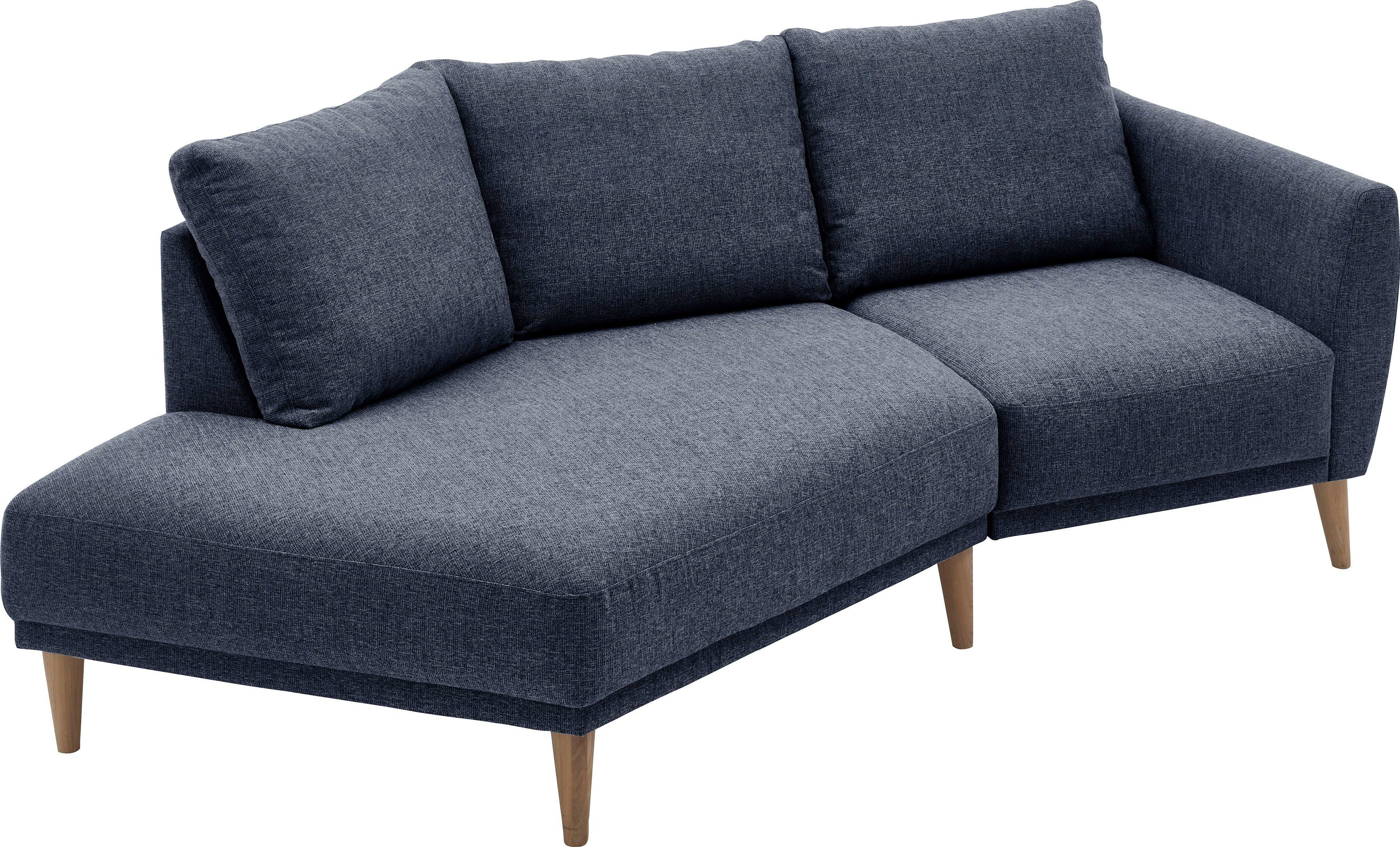 ATLANTIC home collection 2,5-Sitzer Elvis, Polsterecke mit offenem Ende im skandinavischen Stil, Massivholzfüße anthrazit | anthrazit | Einzelsofas