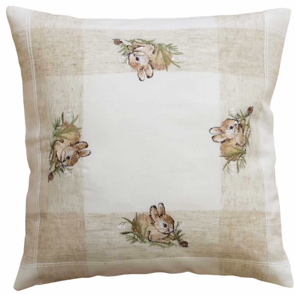 matches21 HOME & HOBBY Kissenbezüge Kissen-Bezug Ostern Frühling Osterhasen 40x40 cm, (1 Stück), Wohnzimmer Kissen-Hülle als Deko-Kissen Zier-Kissen Sofa-Kissen