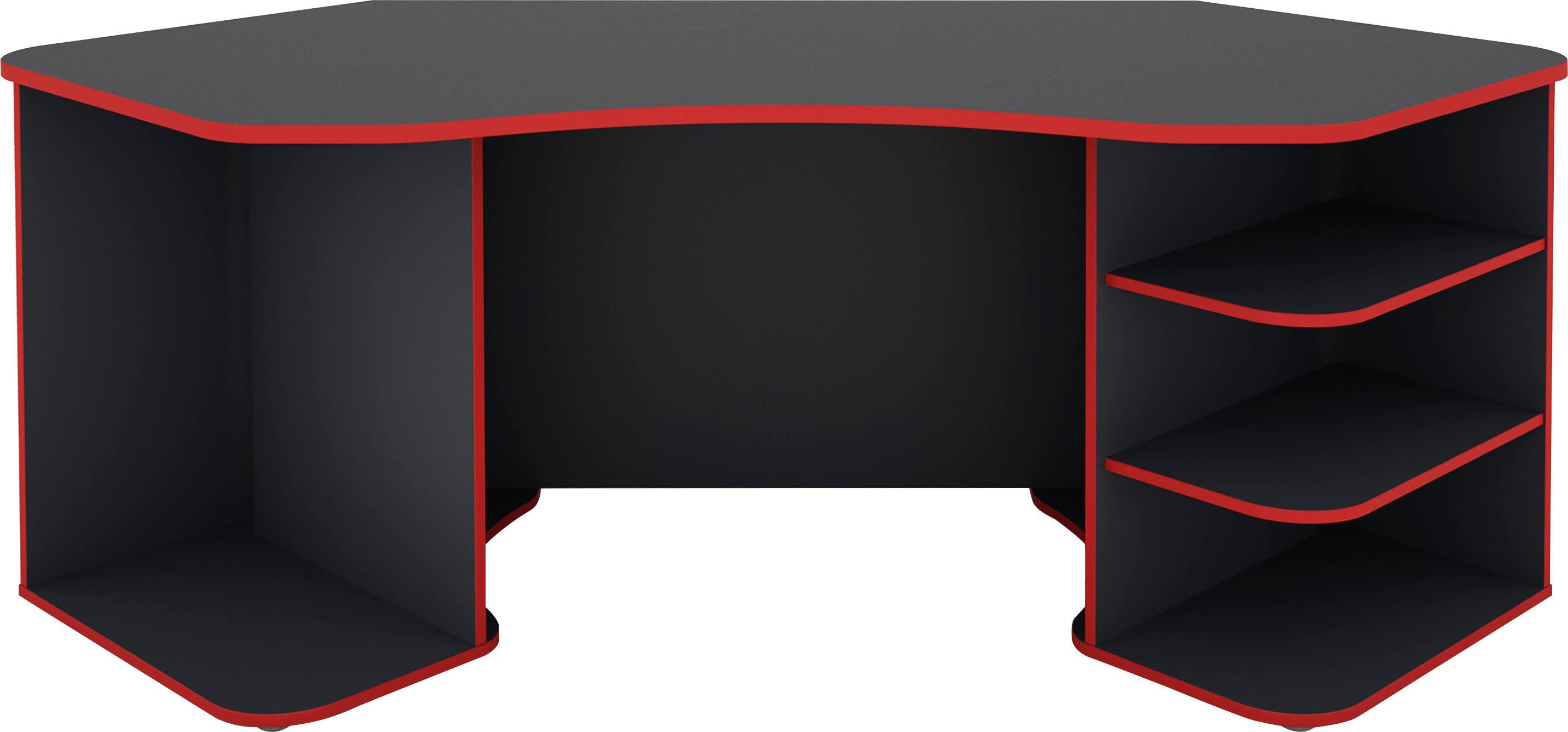 Gamingtisch anthrazit/rot Eckschreibtisch cm, 198 Thanatos, byLIVING | Breite moderner | anthrazit/rot anthrazit/rot