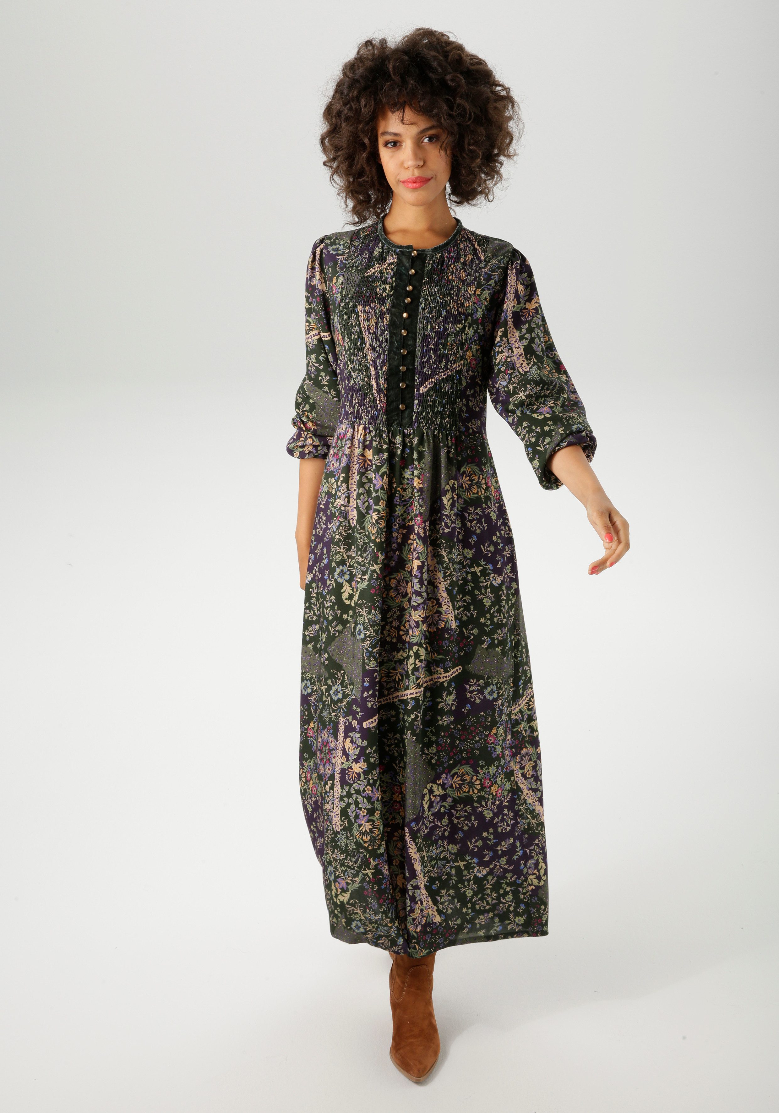 Aniston CASUAL Maxikleid mit fantasievollem Blumendruck- günstig online kaufen