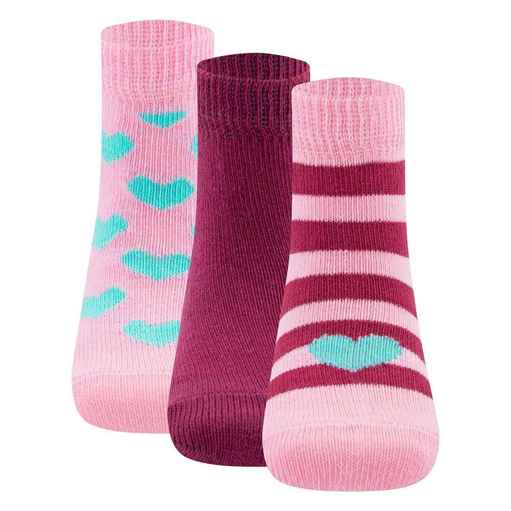 inibini Socken Socken 3er Pack gemustert (3-Paar) Ringel/Herzen/Uni