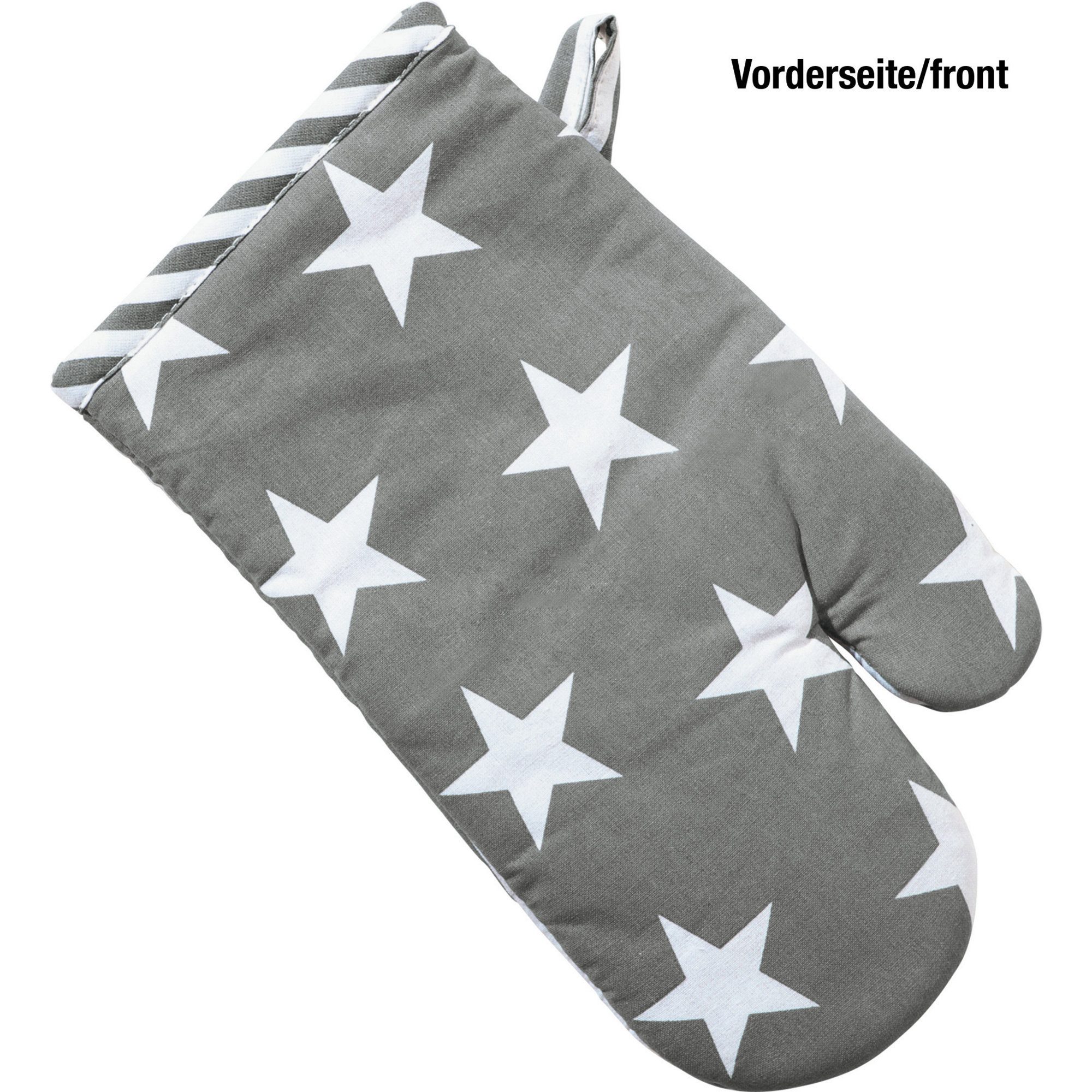REDBEST Topflappen Wende-Ofenhandschuh, Streifen/Sterne – Bild 2 von 5