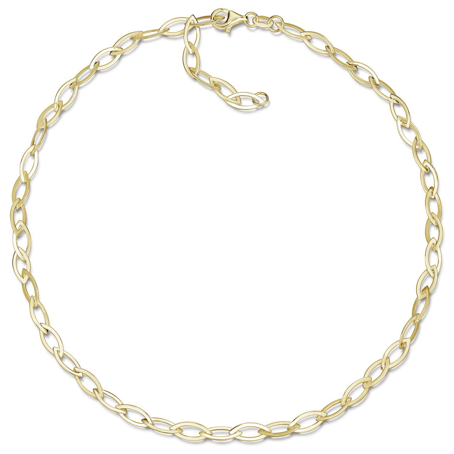Materia Collier Damen Gold Collier Spitz CO-43-Gold, aus 925 Silber