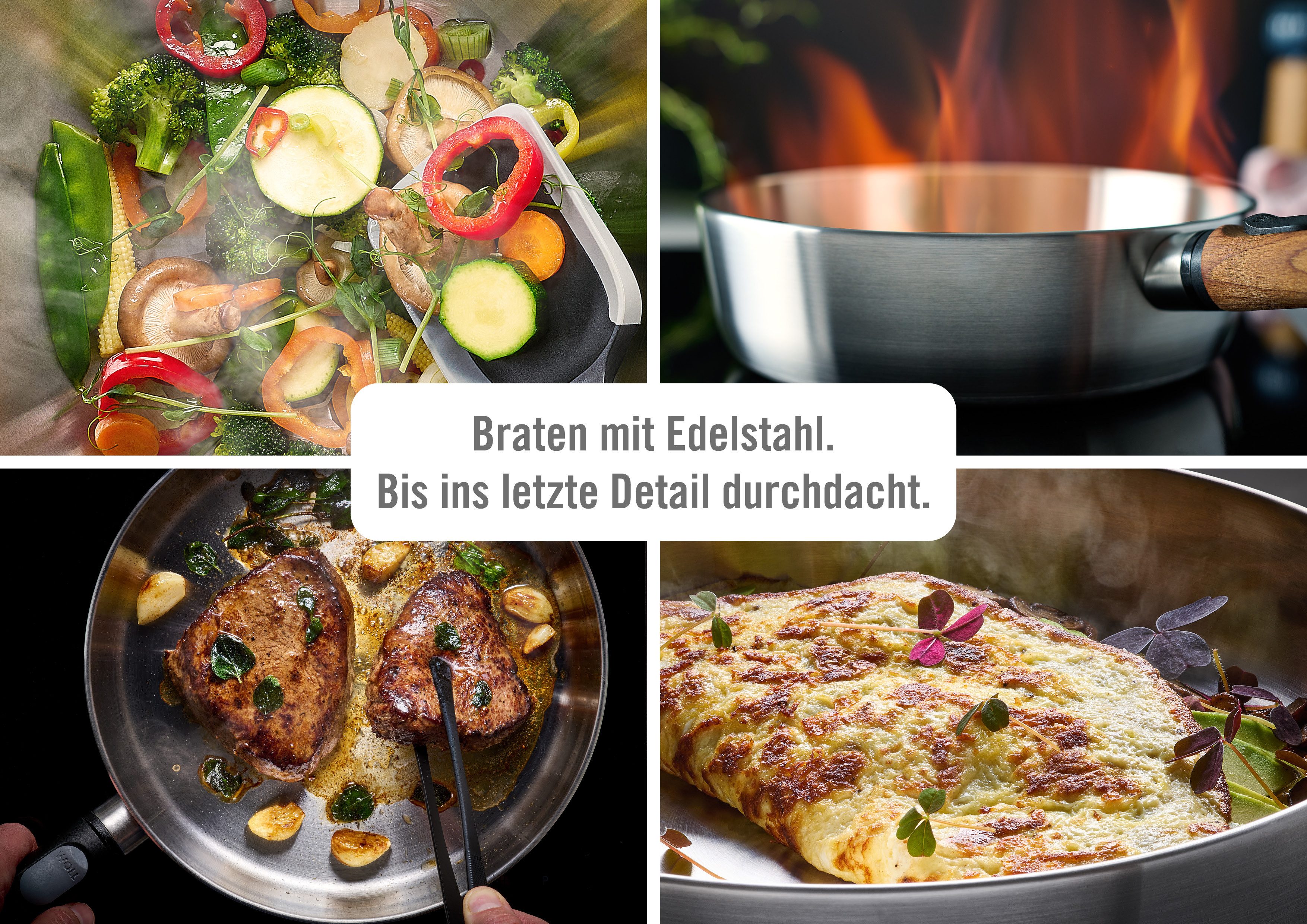 WOLL Wok Logic Steel, Edelstahl 18/10 (1-tlg), 5-Schicht-Aufbau