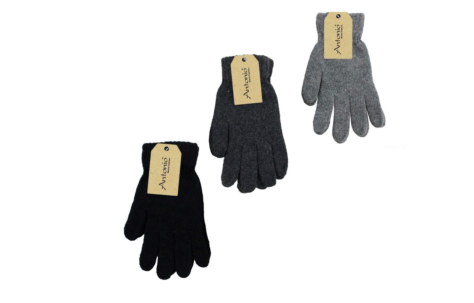 Antonio Strickhandschuhe Flauschige Winter 2 (1 Dunkel Kollektion Paar, Stück) Handschuhe Design Weich, in modernem schwarz Magic