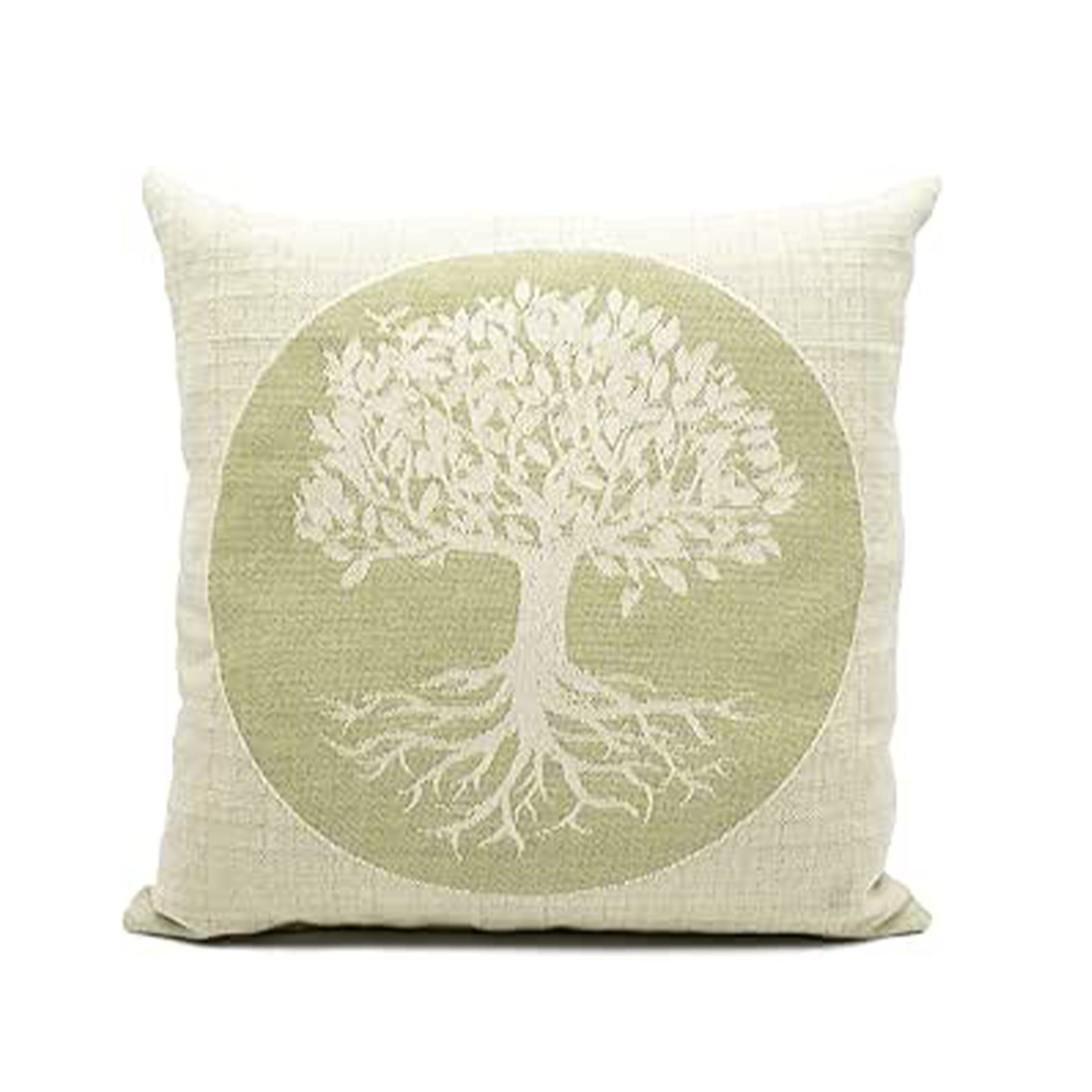 geborgenschlafen Zirbenkissen Lebensbaum – Dekokissen mit Zirbenspänen – Bio Baumwolle, Nachhaltige Handarbeit - Nachfüllbar - Für ein angenehmes Raumklima