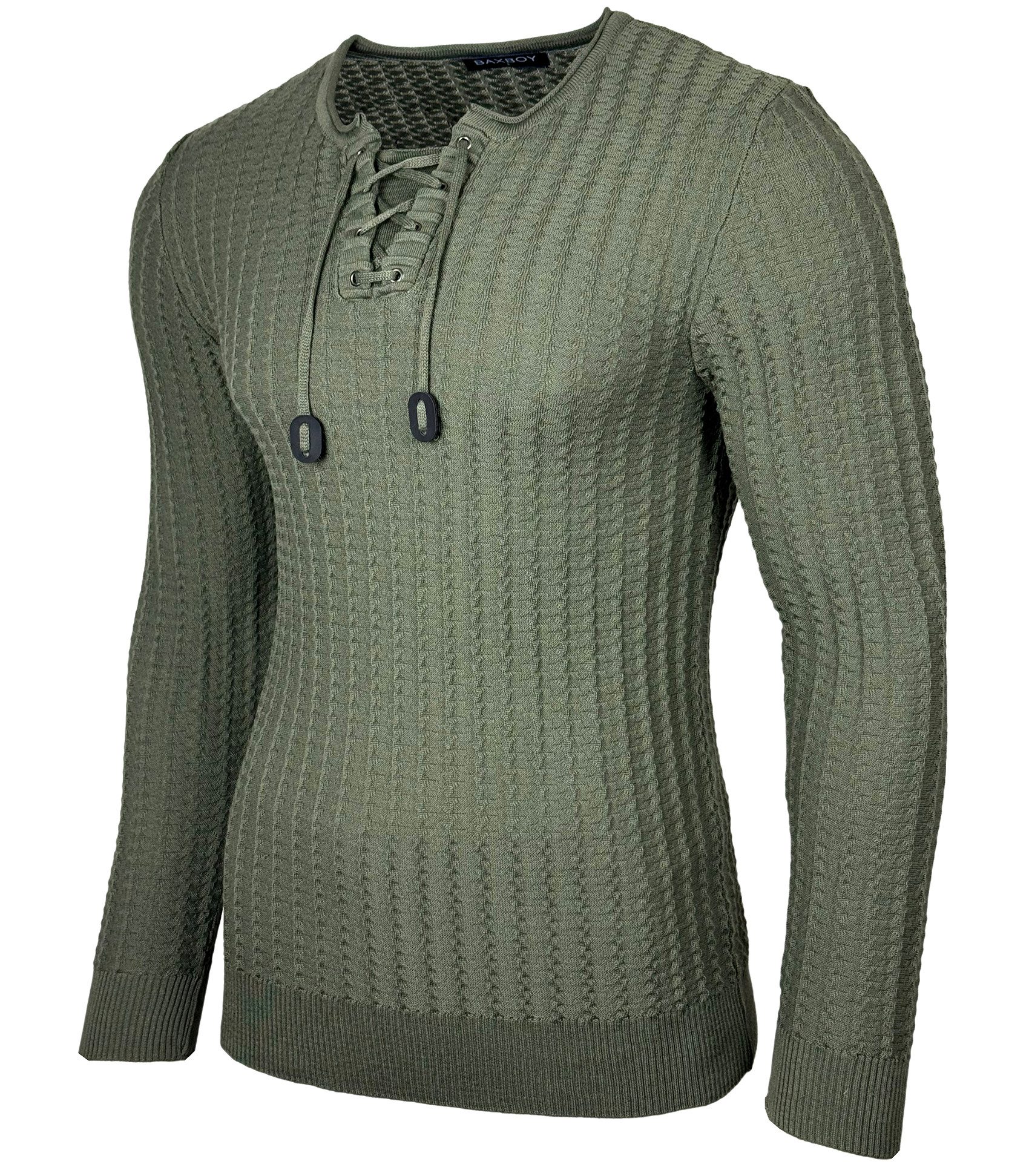 Strickpullover BAXBOY Herren stylischer Rundhals Männer Strick-Pullover B-332