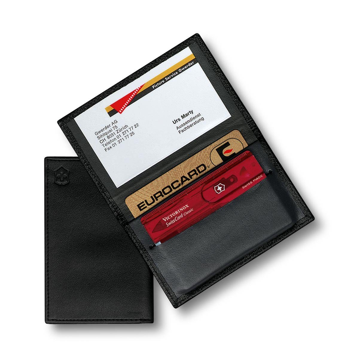 Victorinox Taschenmesser Etui Kunstleder, mit Visiten- und Kreditkartenfach, schwarz