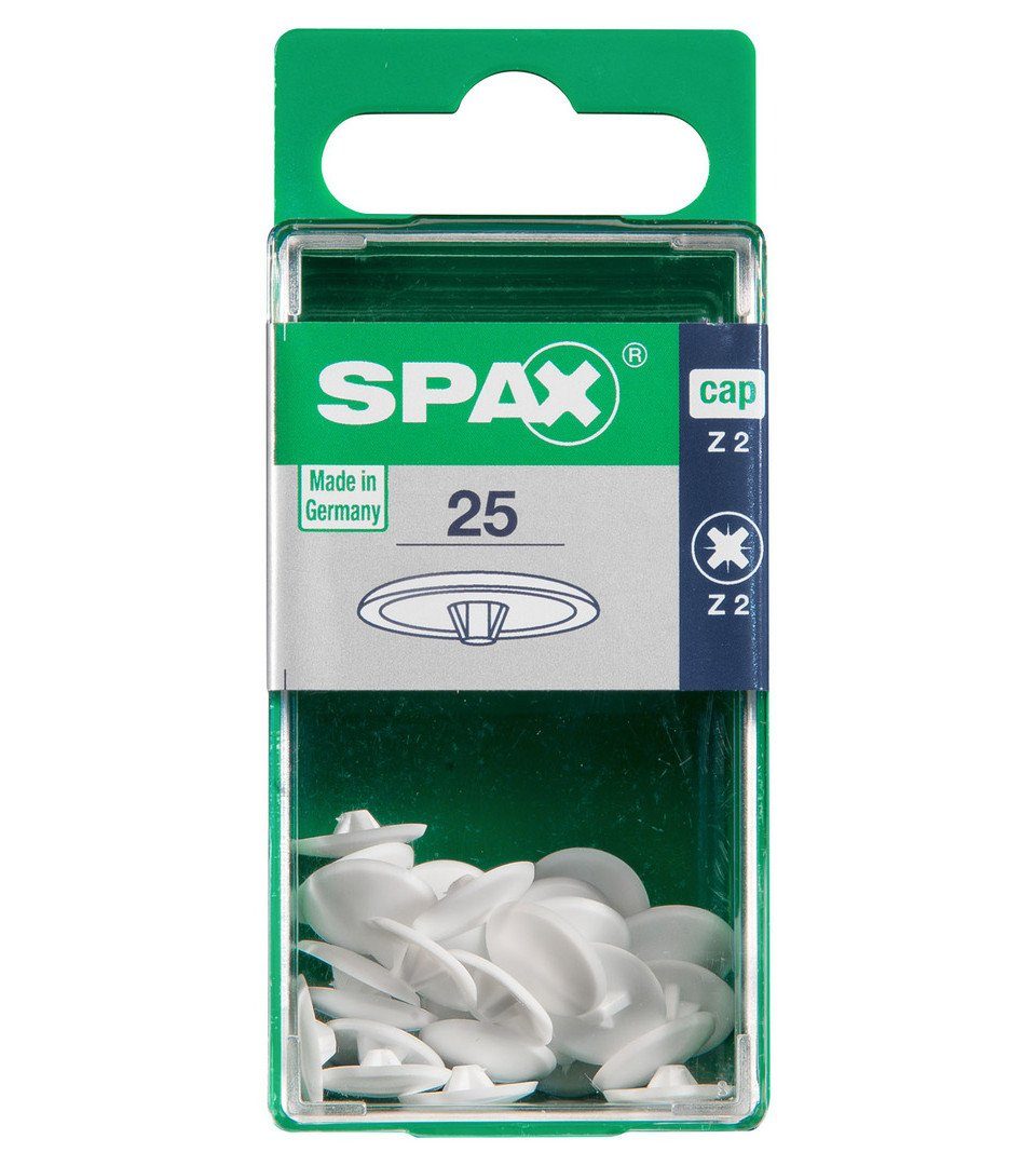 SPAX Abdeckkappe Spax Abdeckkappen weiß zum stecken (kreuz) - 25