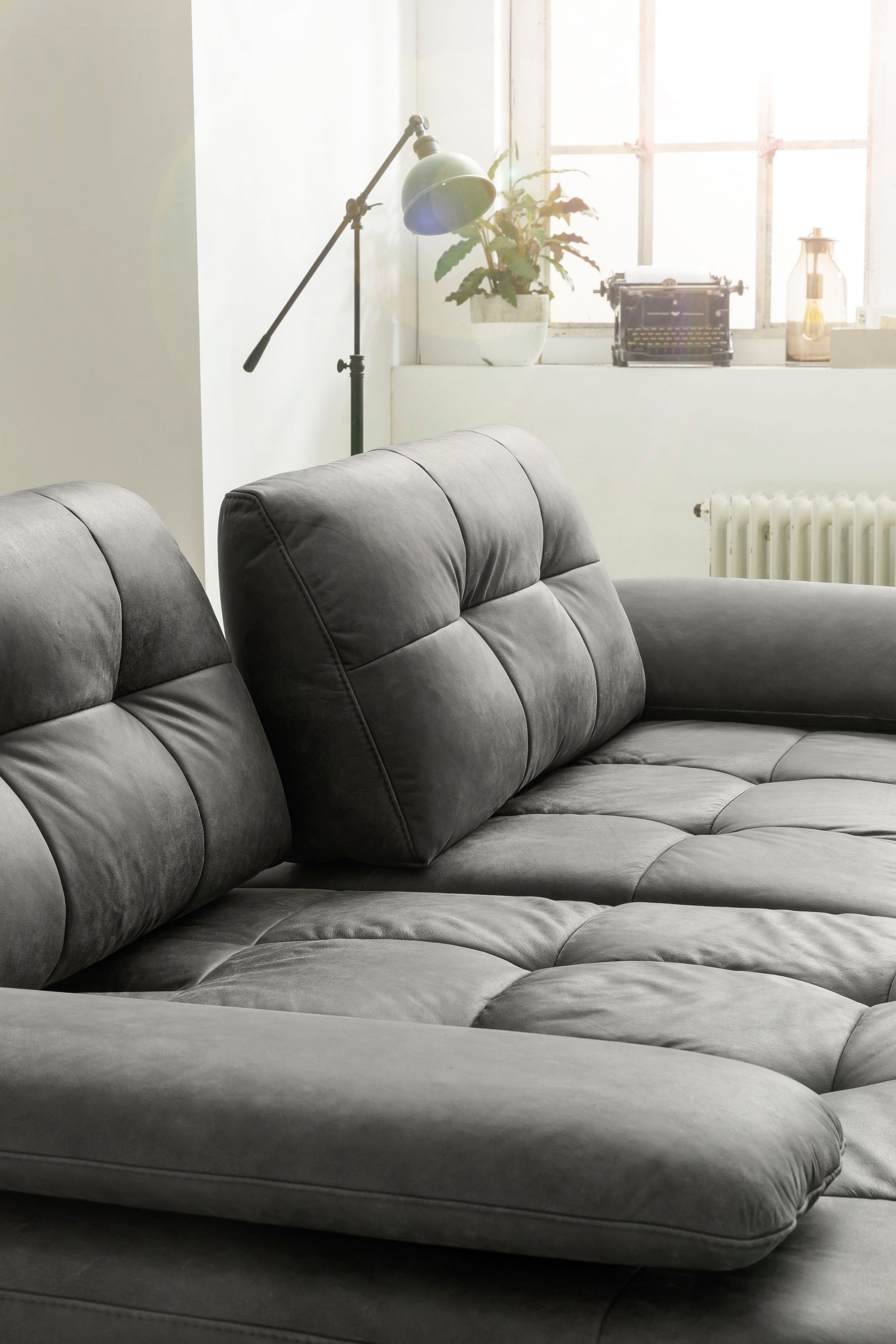 exxpo - sofa fashion Armlehnenverstellung, Inklusive Ecksofa, Metallfüße Sitztiefenverstellung