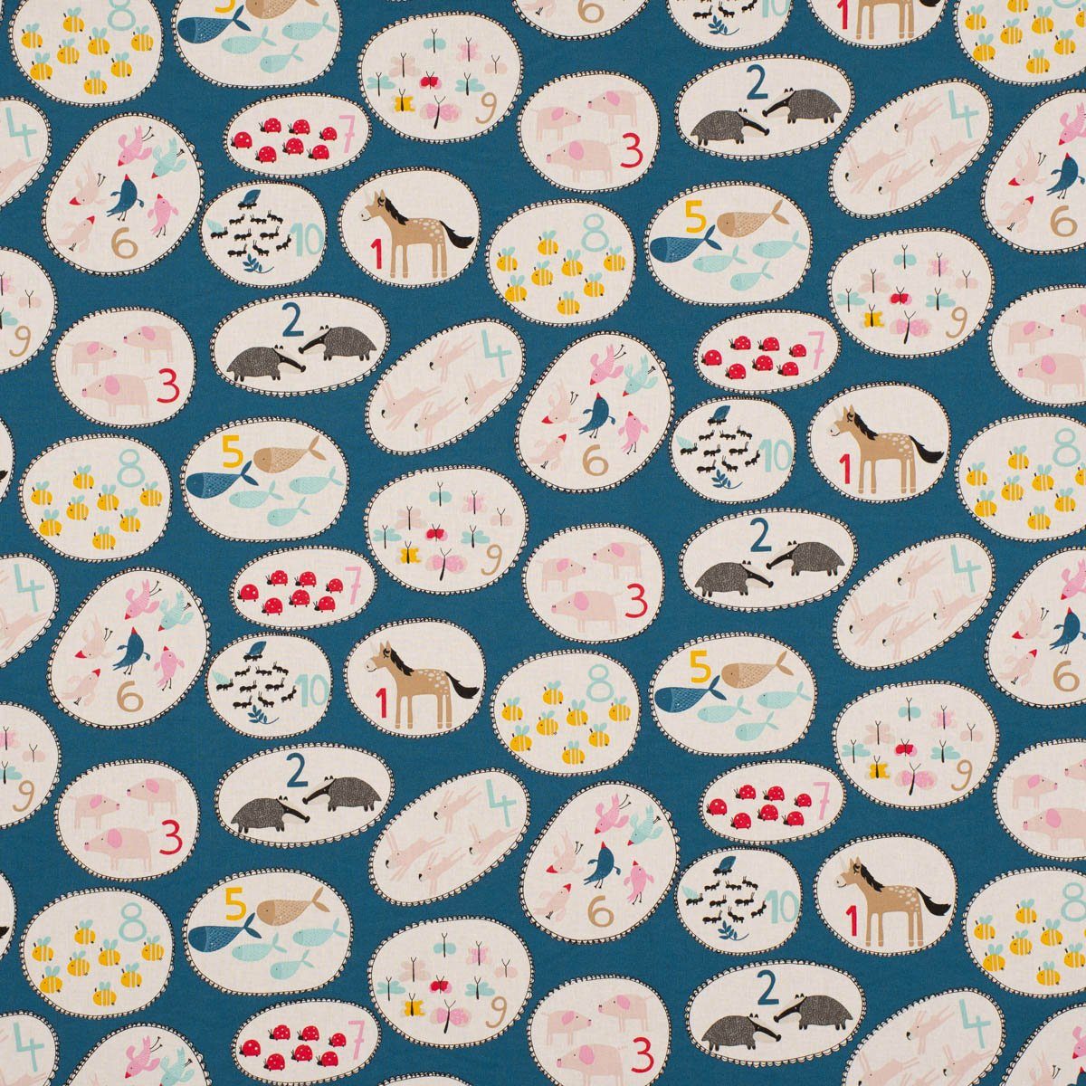 SCHÖNER LEBEN. Stoff Kinderstoff Meterware Dekostoff Baumwollstoff Cretonne bunt 160cm, überbreit,allergikergeeignet,atmungsaktiv,pflegeleicht