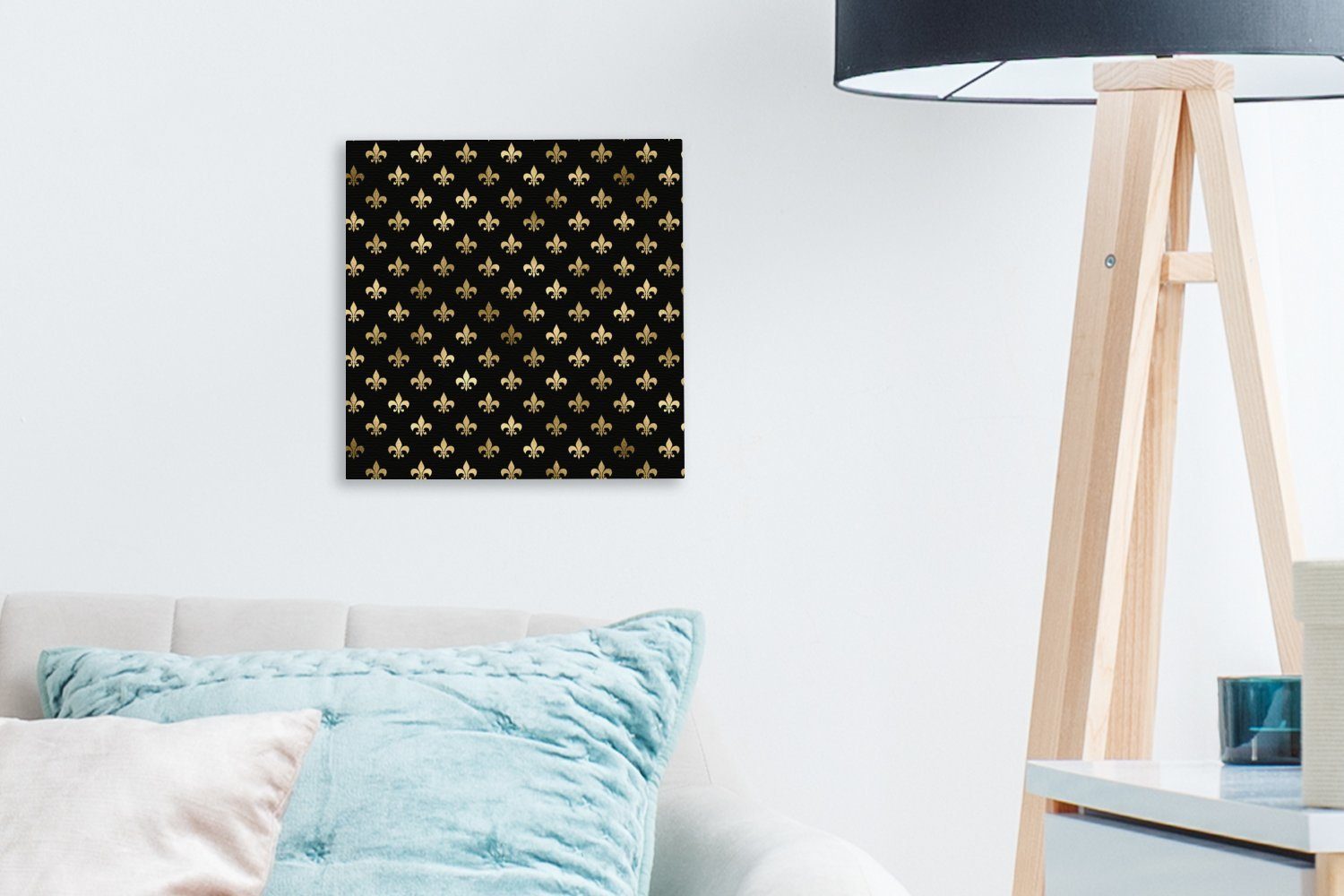 OneMillionCanvasses® Leinwandbild Muster Bilder - Wohnzimmer (1 Gold, Schlafzimmer Krone St), für - Leinwand