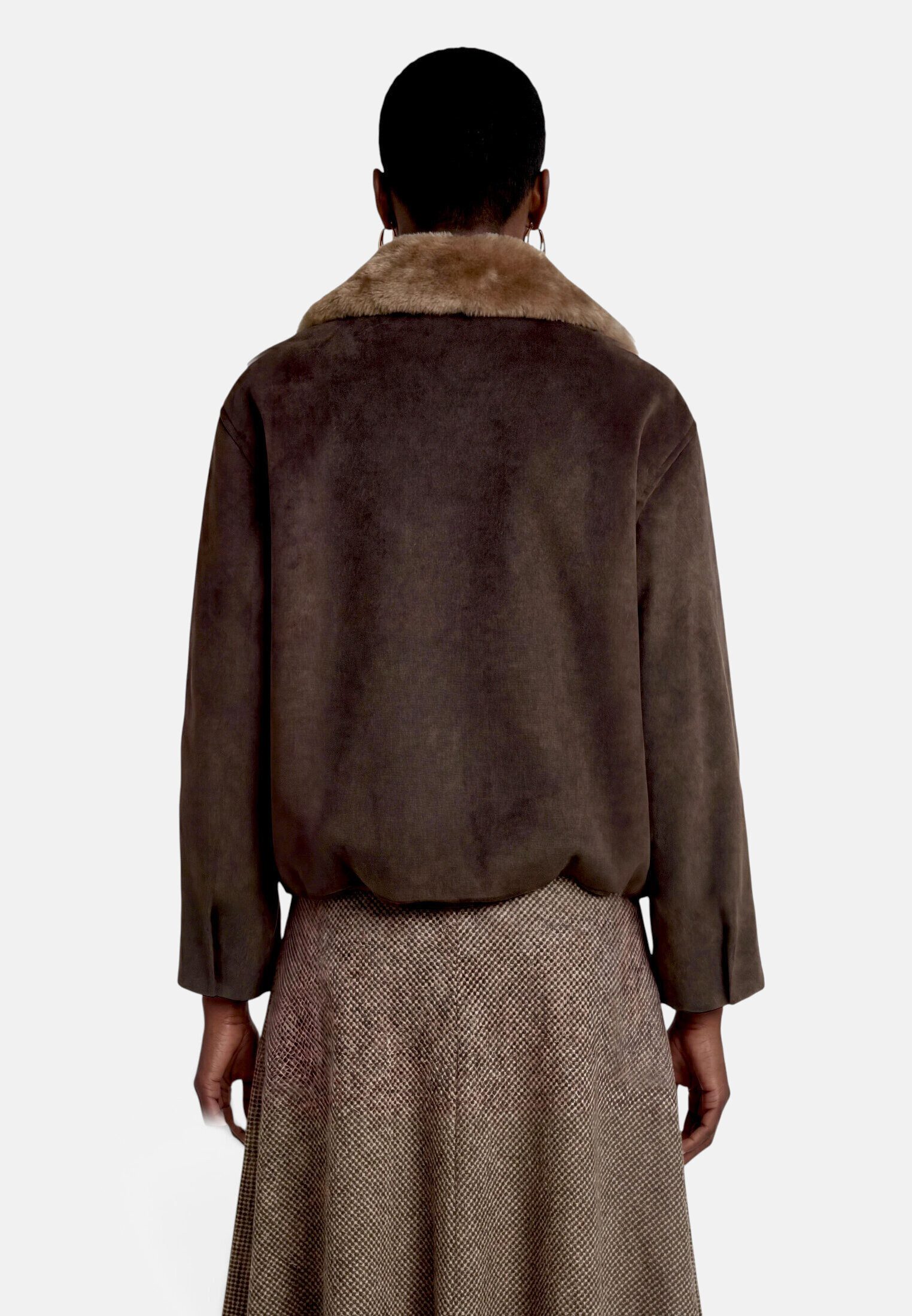 Zero Canvasjacke Damen mit Kunstfellkragen