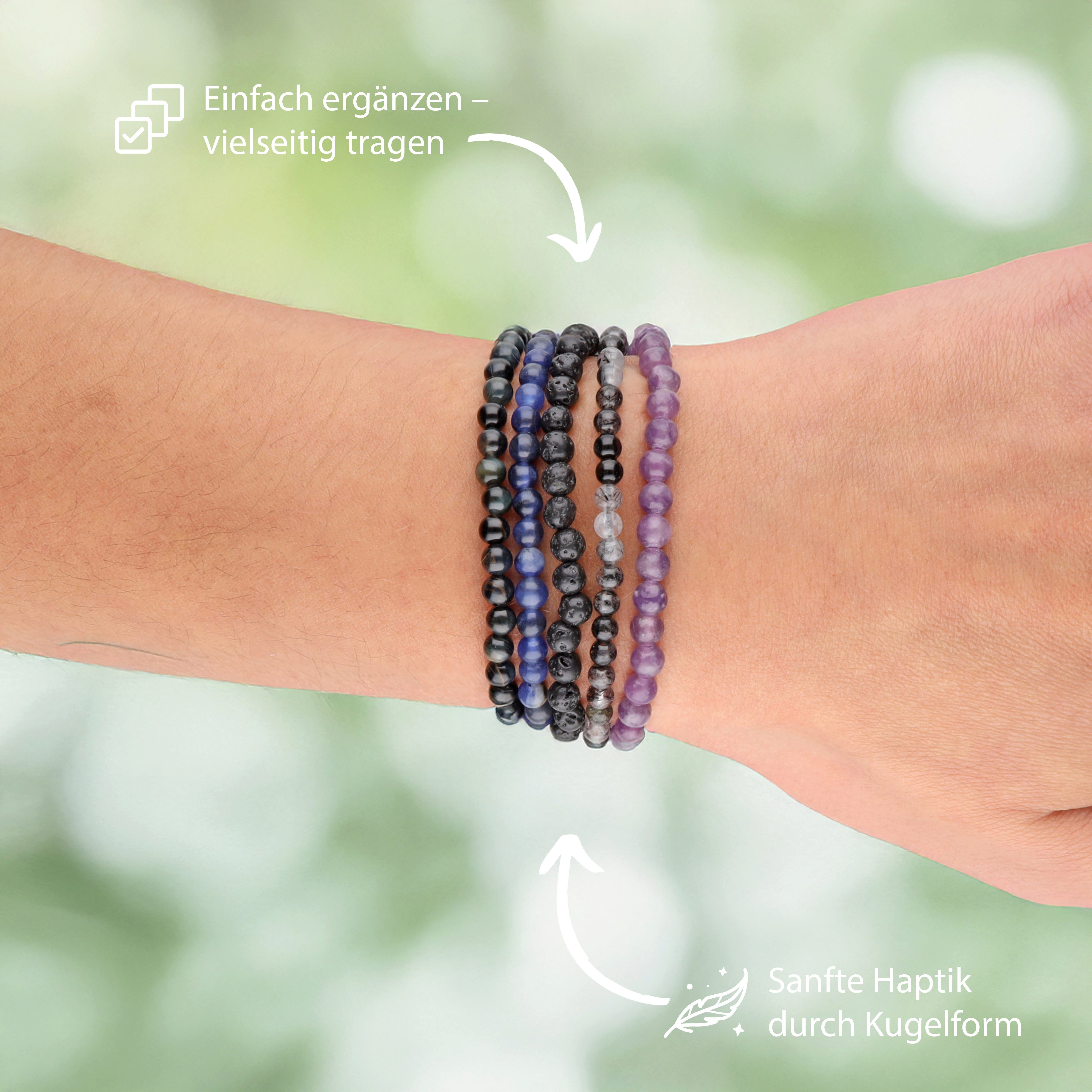 Lebensquelle Plus Armband Dumortierit Mini-Kugelarmband, 4 mm – Bild 3 von 5