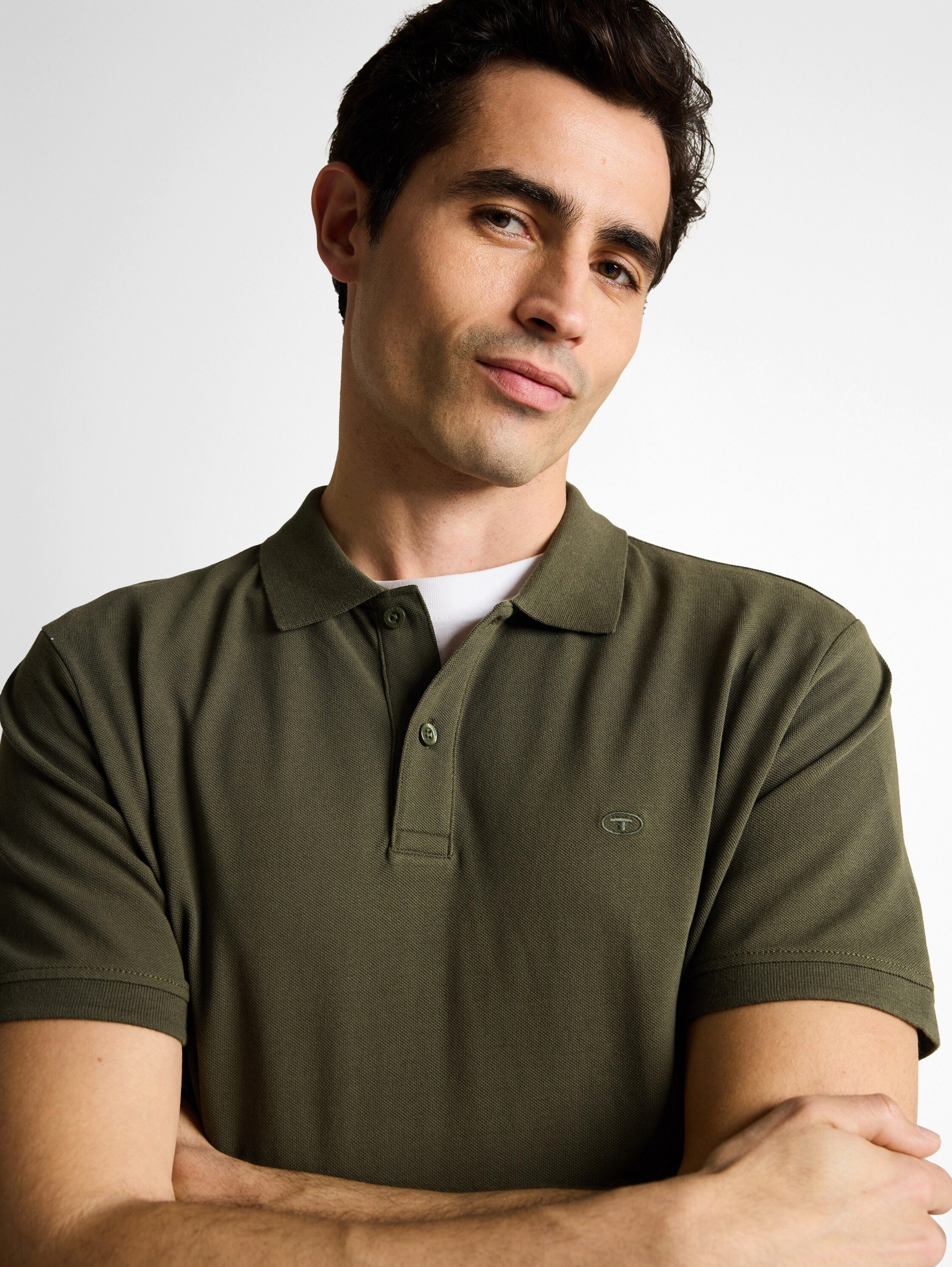 TOM TAILOR Poloshirt mit farblich hervorgehobener Knopfleiste