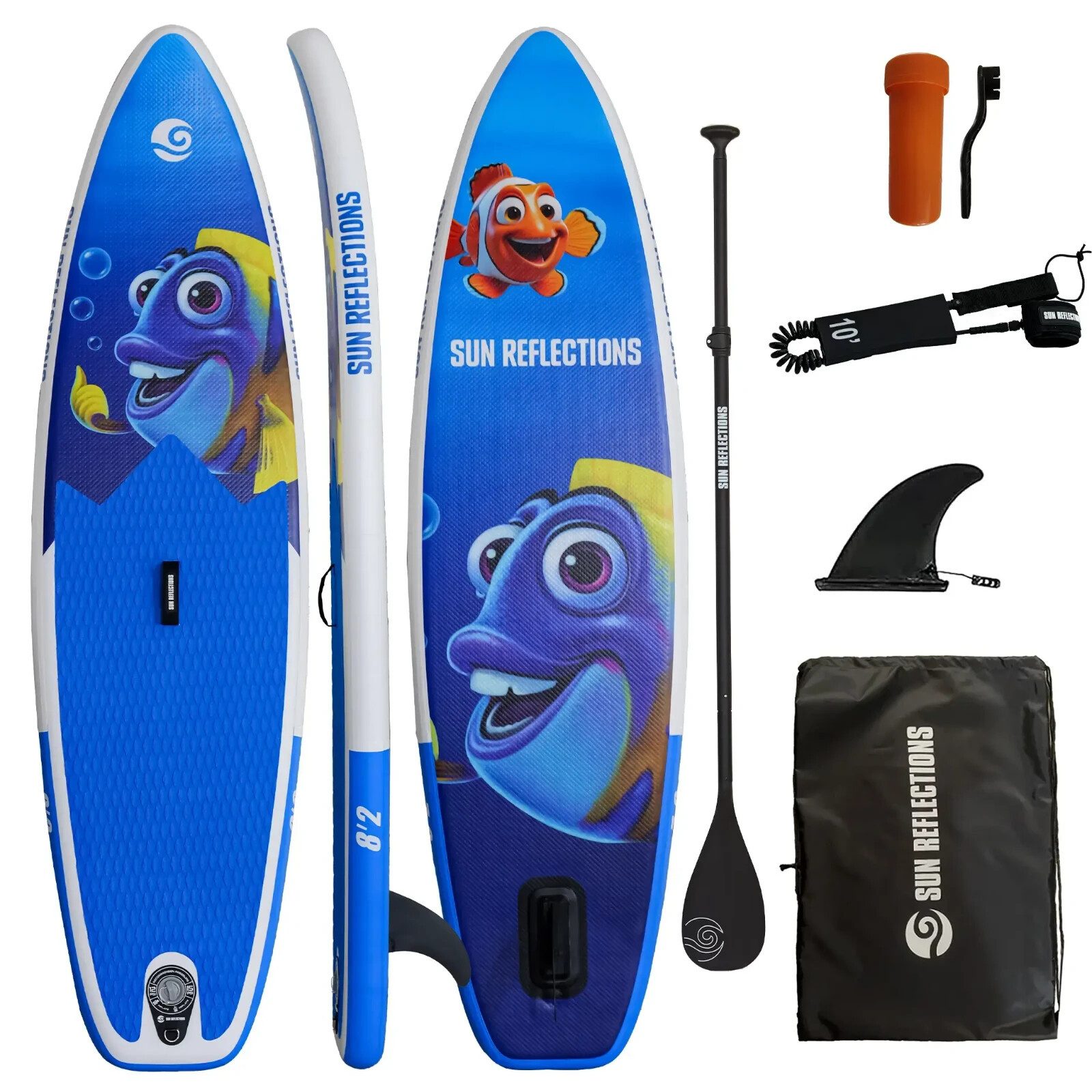 SUP-Board Sun Reflections Kids SUP 8'2 aufblasbar Kinder Board Paddel Set