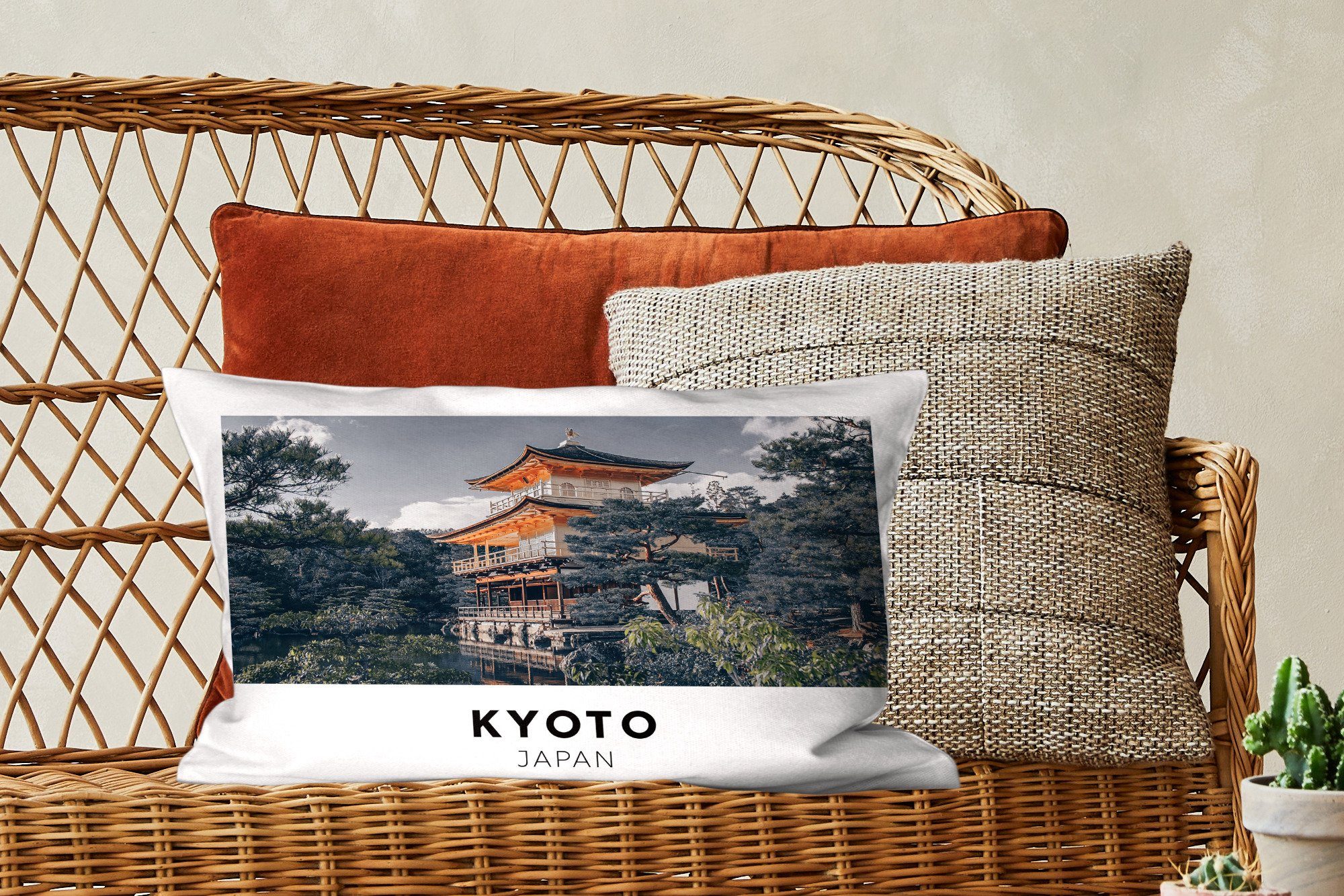 MuchoWow Dekokissen Architektur, Japan Wohzimmer Schlafzimmer - mit Dekokissen Dekoration, Luft Zierkissen, - Füllung
