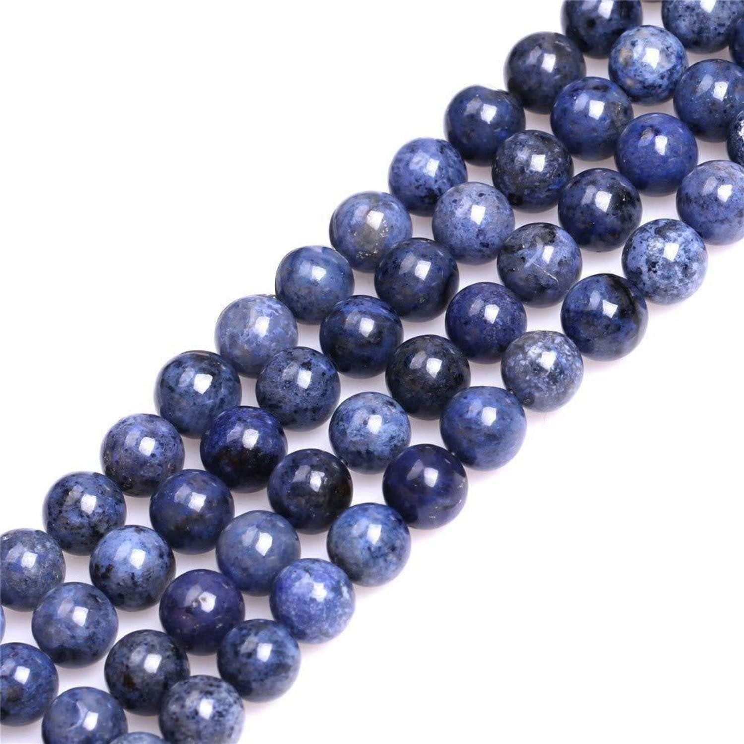 LuxusKollektion Bastelperlen Dumortierit Perlen 8mm Dunkelblau, (47-tlg)