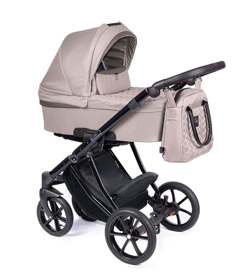 Dante Sand Teile = Kombi-Kinderwagen 1 Kinderwagen-Set Farben in babies-on-wheels schwarz Gestell - 11 in 2 - 16