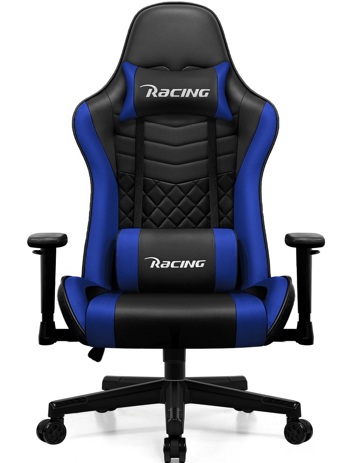 Hiazurm Gaming-Stuhl Gaming Stuhl, Bürostuhl Ergonomisch, Gaming Chair (Ergonomischer Gamer Stuhl mit Wippfunktion, bis 150 kg Belastbarkeit), Gaming Stuhl Bürostuhl mit Verstellbare Armlehnen, Kopfstütze