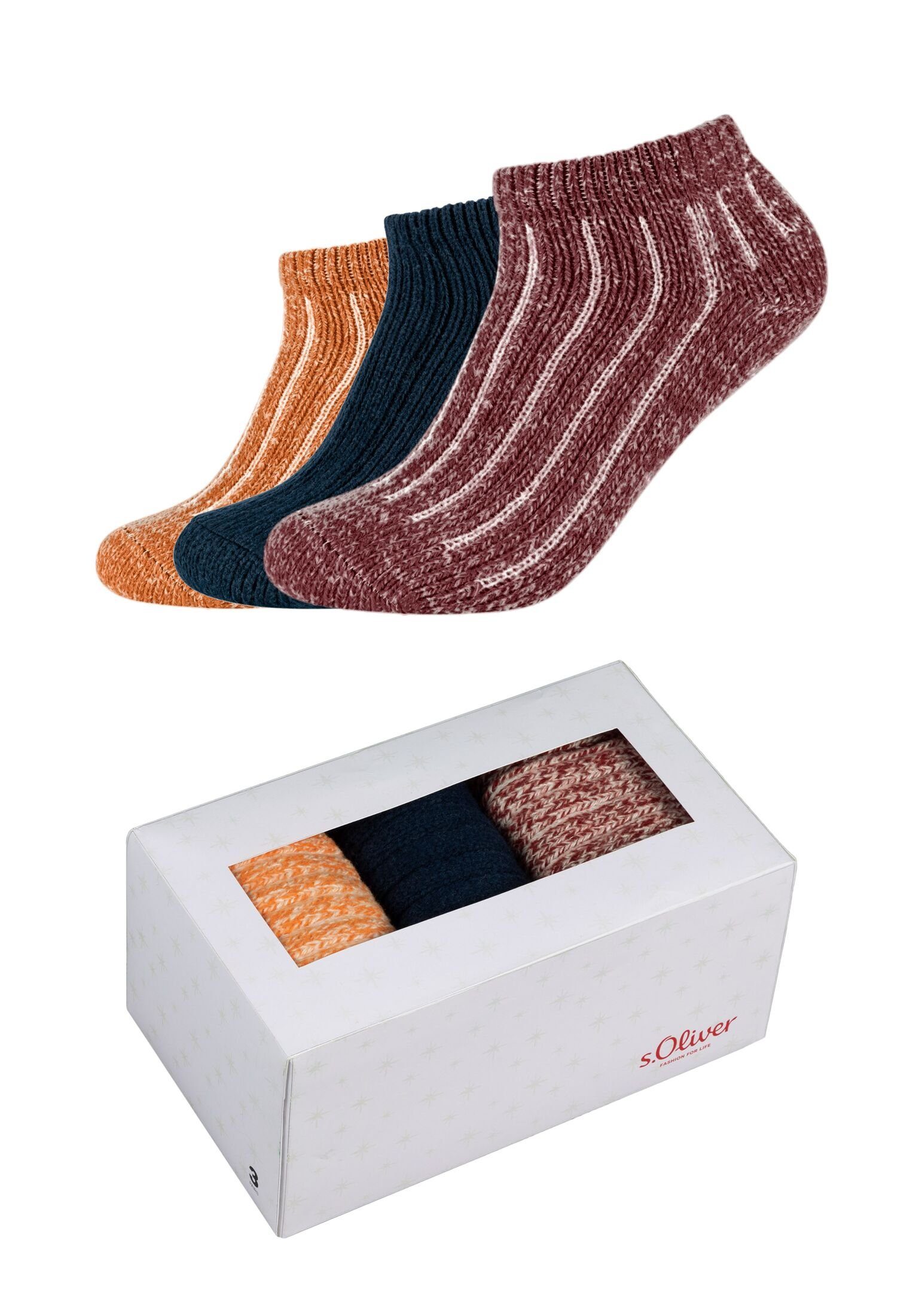 s.Oliver Sneakersocken Sneakersockenbox 3er Pack