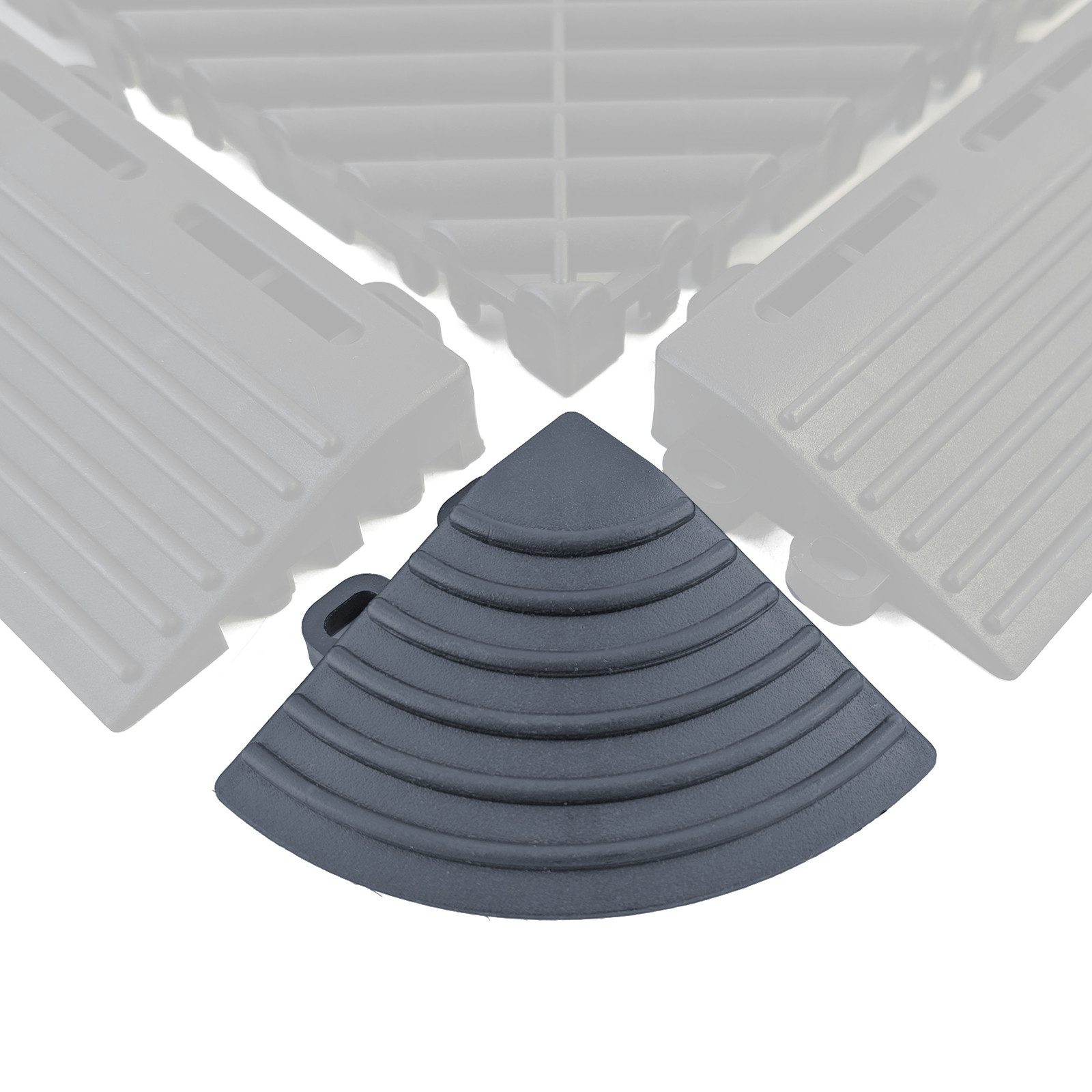 RAMROXX Klickfliese Performance Bodenfliesen Garagenboden Floor Ecke Eckteil Grau