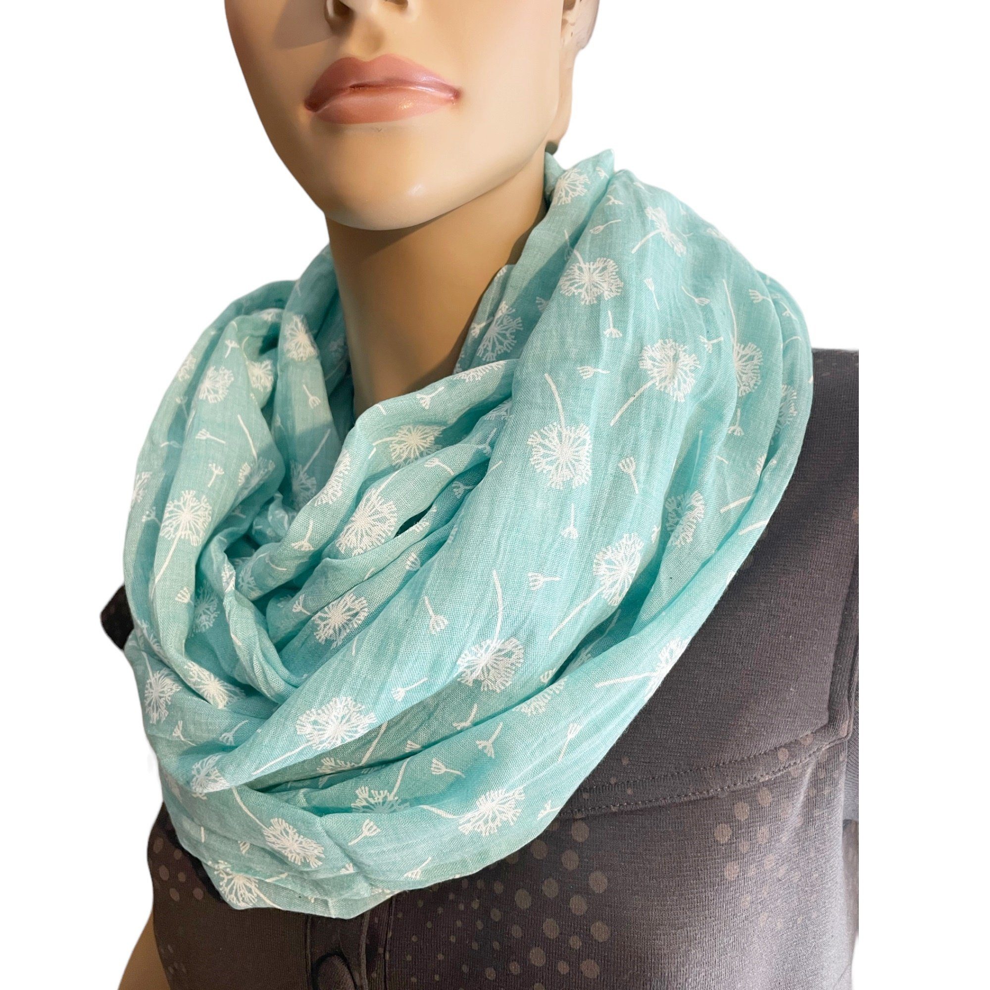 Taschen4life Loop Damen Sommer Schal SS-731 mit Pusteblumen print, Trend Muster, Farbwahl, Tücher & Schals