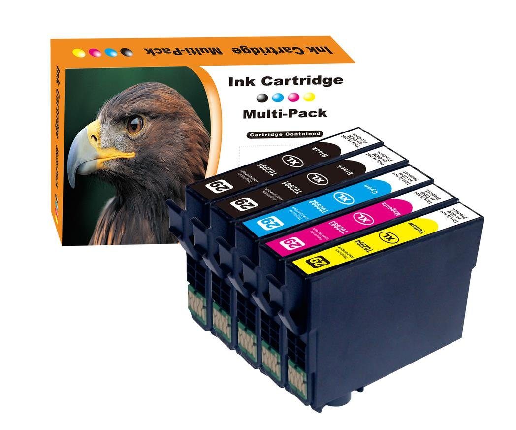 Kompatibel Epson Erdbeere, 29XL Multipack 5-Farben (2x Schwarz, 1x Tintenpatrone (Spar-Set, Series)