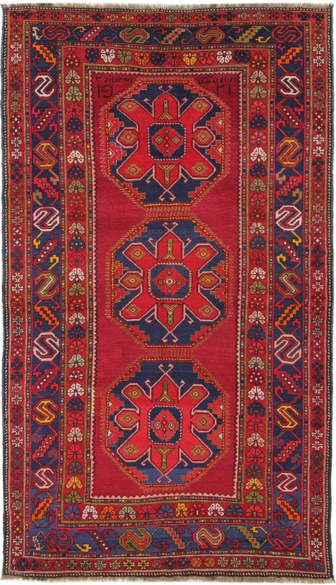 Orientteppich Kazak Antik 132x240 Handgeknüpfter Orientteppich Läufer, Nain Trading, rechteckig, Höhe: 5 mm