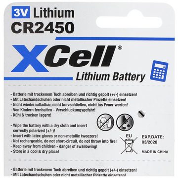 XCell 5er-Sparset CR2450 Lithium Batterie 3V, CR2450 Batterien im praktisch Batterie, (3,0 V)