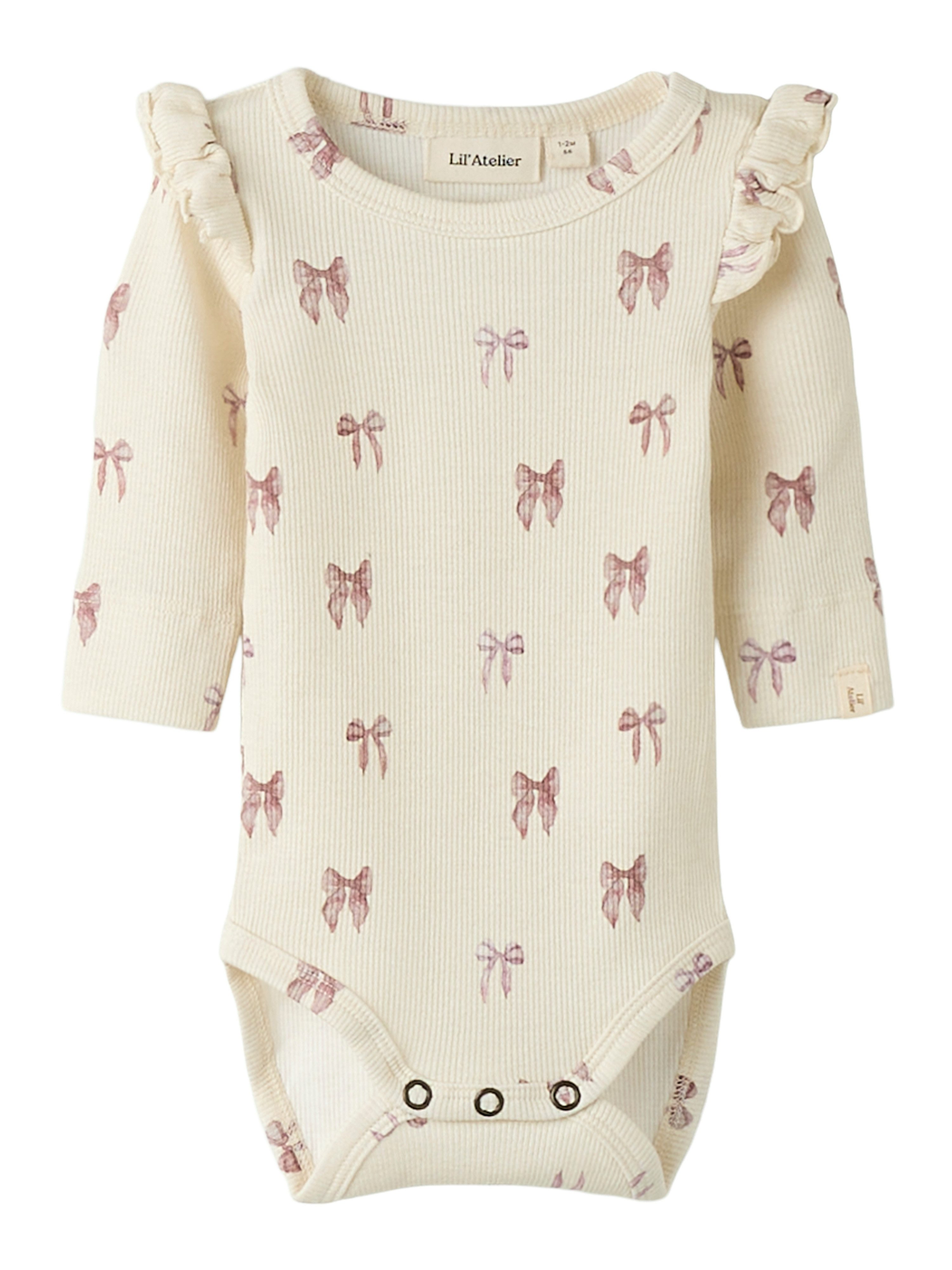 Lil' Atelier Langarmbody NBFGAVO EKO LS SLIM BODY LIL NOOS mit Rüschen, weiche Jerseyqualität