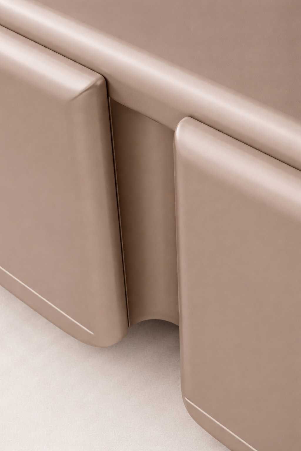 Xlmoebel Sideboard Elegantes Beige Sideboard mit goldenen Metallakzenten (Sideboard, 1 St., Beige Sideboard), Made in Europa