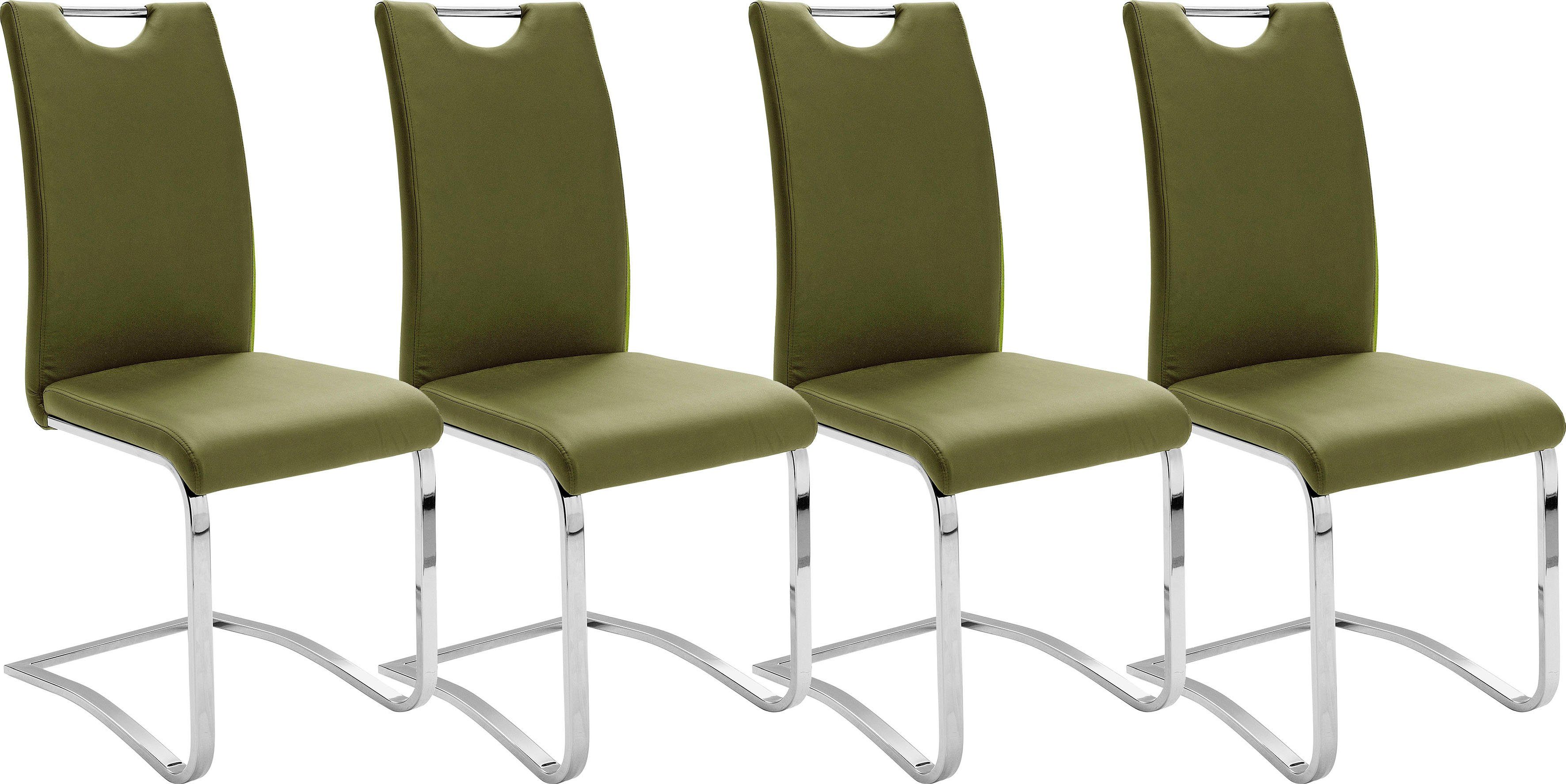 MCA furniture Freischwinger Köln (Set, Stuhl 4 Olive Kunstlederbezug, belastbar Olive | Komfortsitzhöhe, bis kg 120 St)
