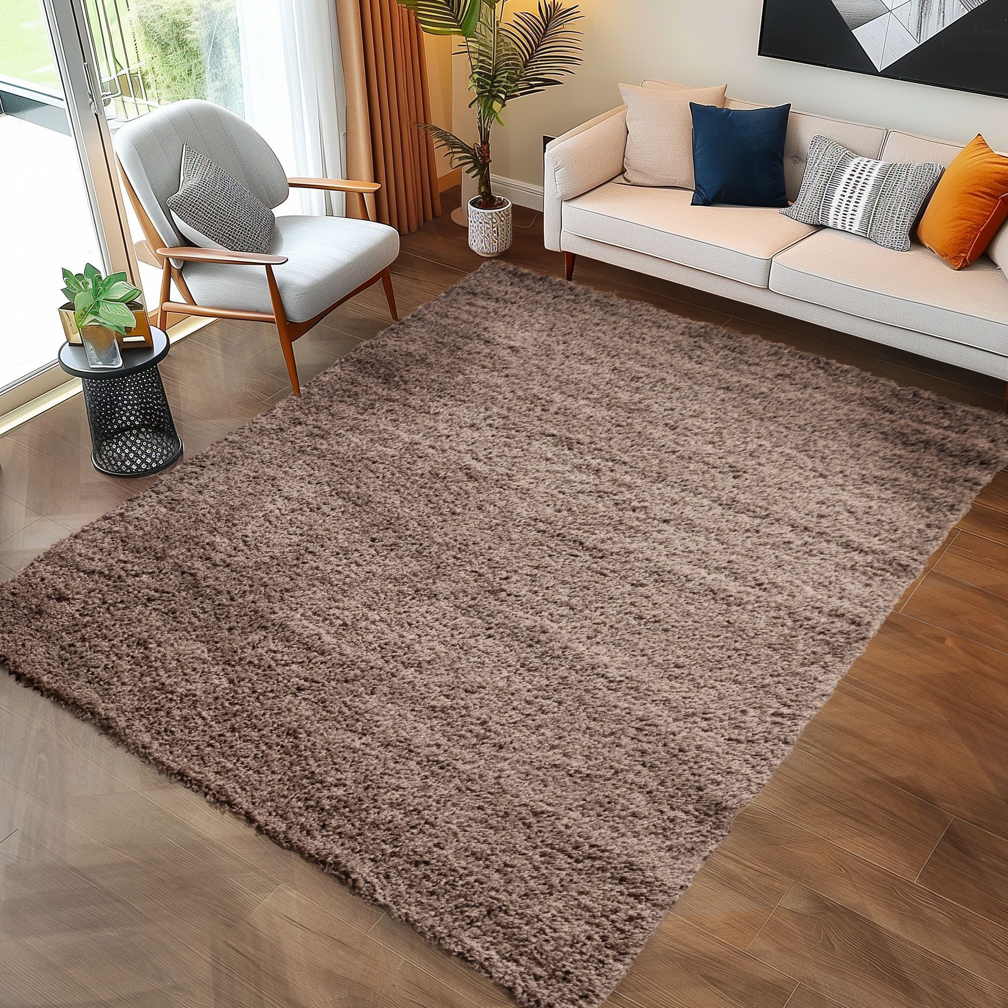Carpettex Hochflor-Teppich Unicolor - Einfarbig, Läufer, Höhe: 30 mm, Einfa günstig online kaufen