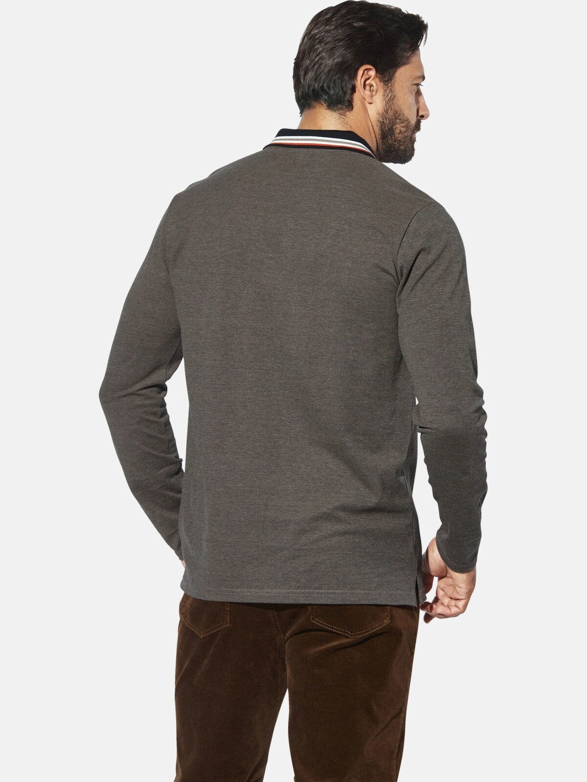 Jan Vanderstorm Langarm-Poloshirt KNUTSEN mit Stickerei günstig online kaufen