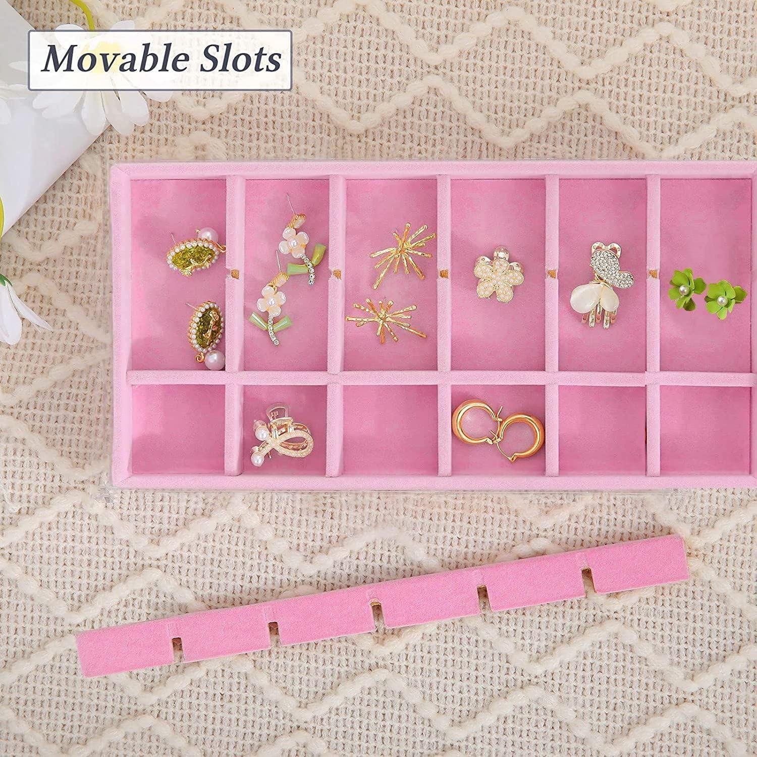 LuxusKollektion Schmuckkasten Schmuckaufbewahrung Schmucktabletts Ohrringe Armband Ringe Rosa – Bild 3 von 5