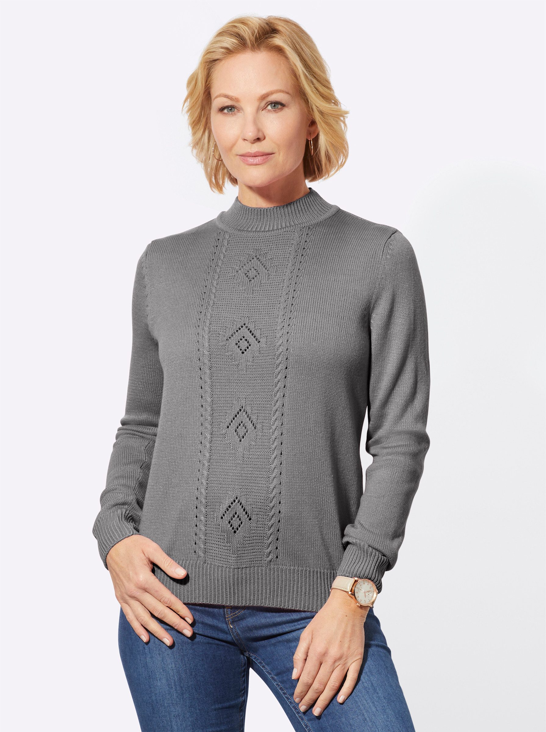 Strickpullover Stehkragenpullover