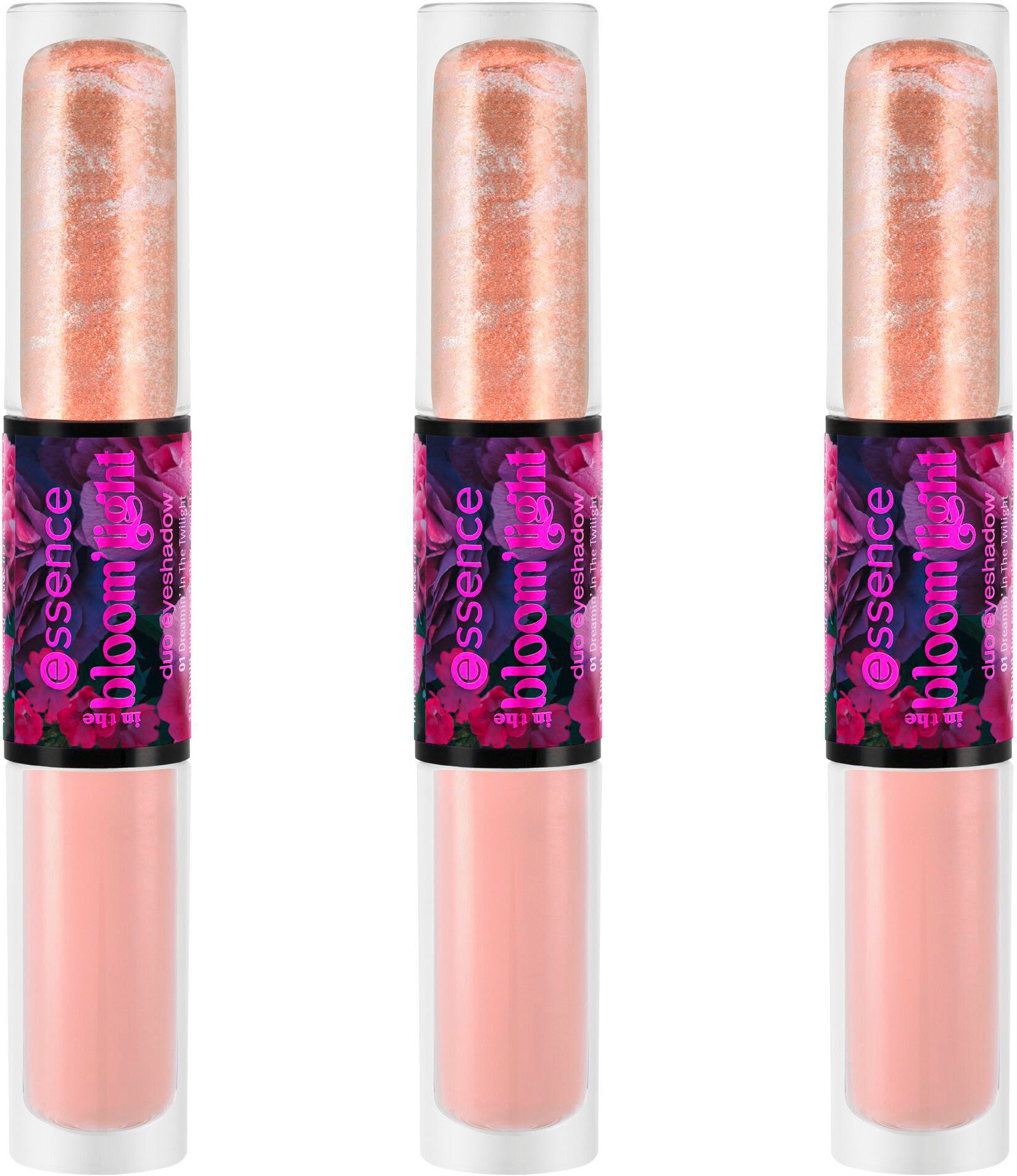 Essence Тени для век in the bloom'light duo eyeshadow, 3-tlg., mit hochpigmentierter Textur