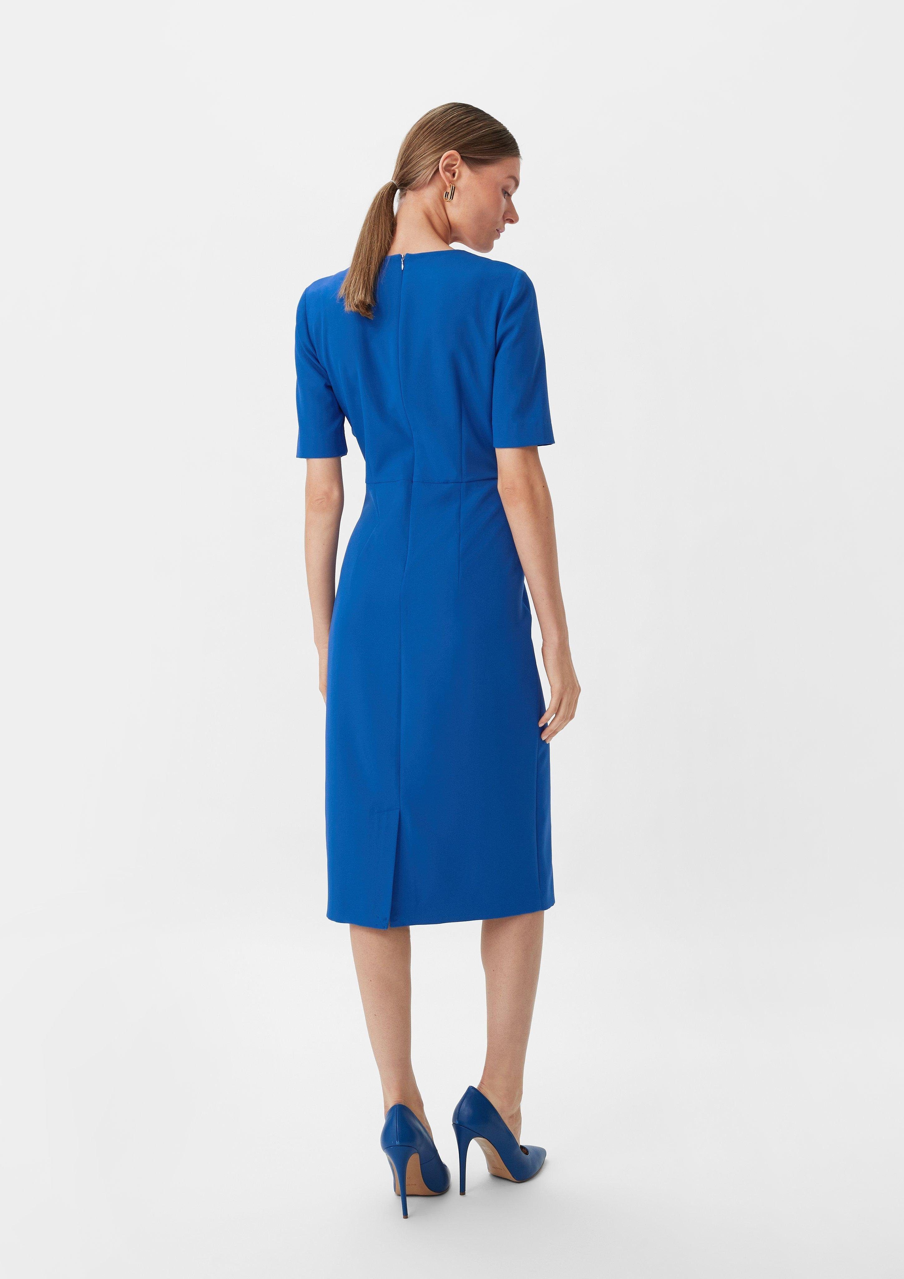 Comma Minikleid Kleid mit Applikation Volant-Detail royalblau