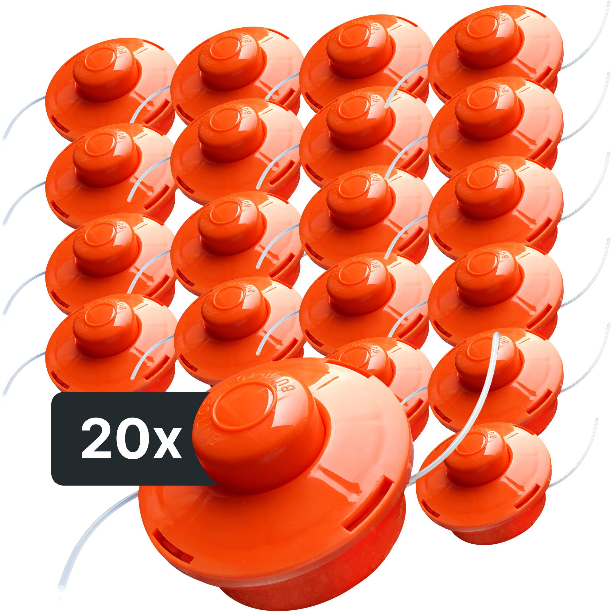 NEMAXX Fadenspule FS1 Tap & Go Fadenkopf (Trimmerkopf), (Trimmerkopf für Motorsense / Freischneider–Schnittkreis 380 mm–Orange), drehzahlfest bis 10.500 U/min, effizientes Trimmen, bruchsicher
