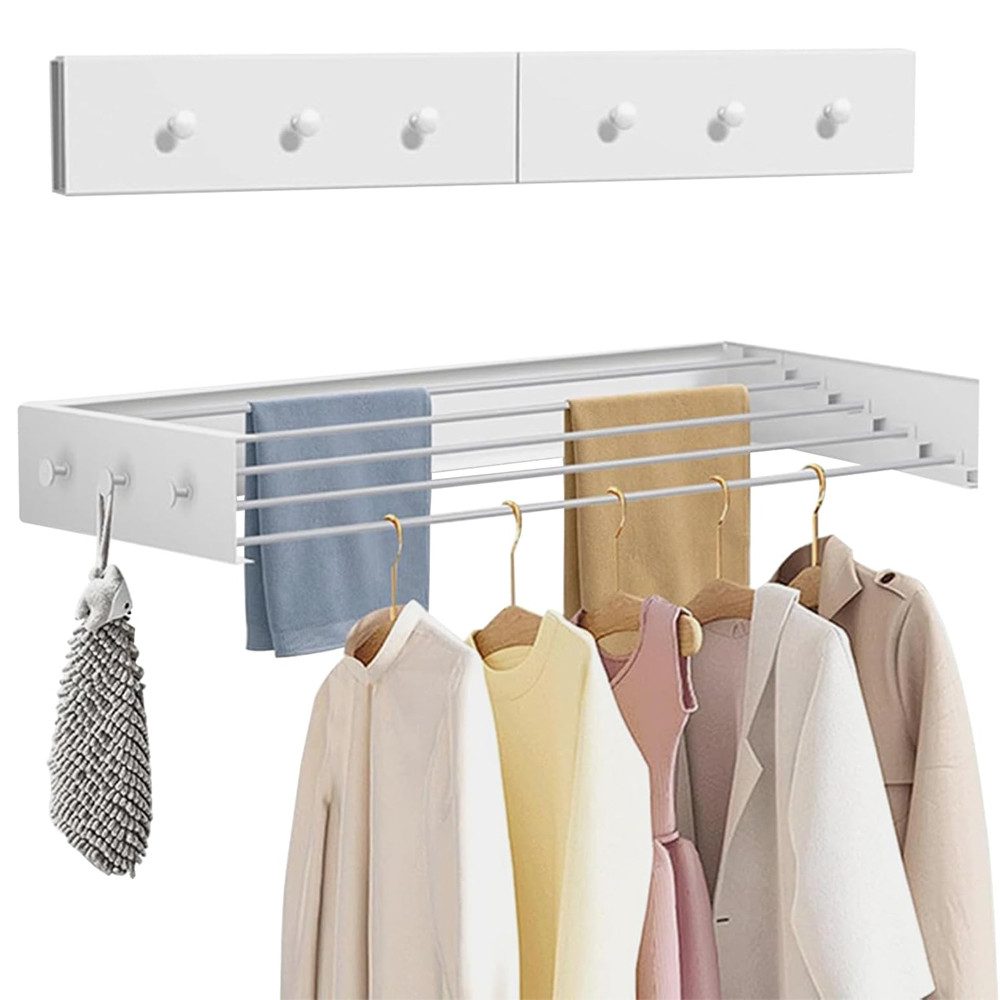 Wäscheständer Wäscheständer zur Wandmontage, Ausziebar klappbar Wäschetrockner