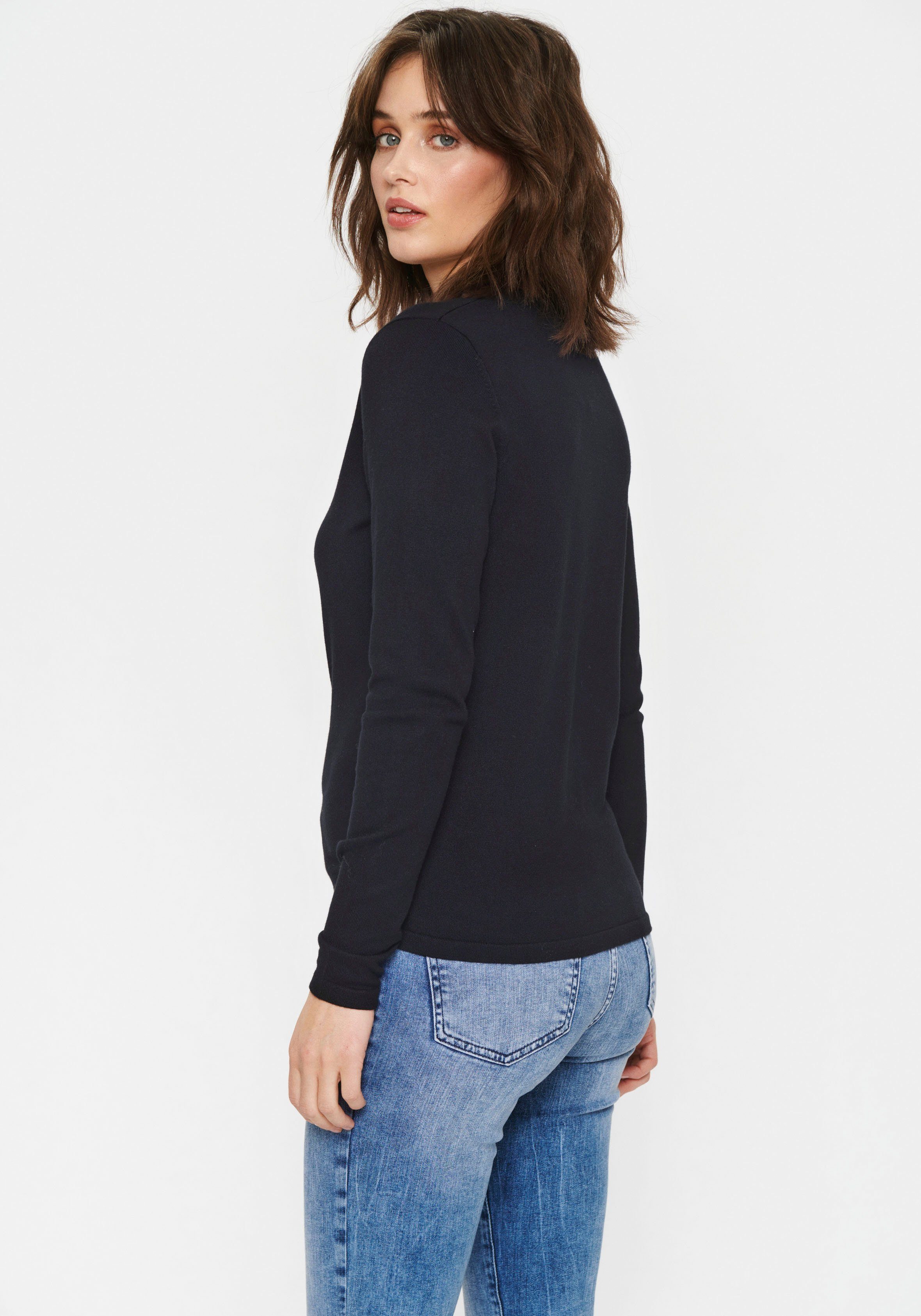 Saint Tropez Strickjacke A8661, MilaSZ R-Neck Cardigan Viskose Feinstrick, günstig online kaufen