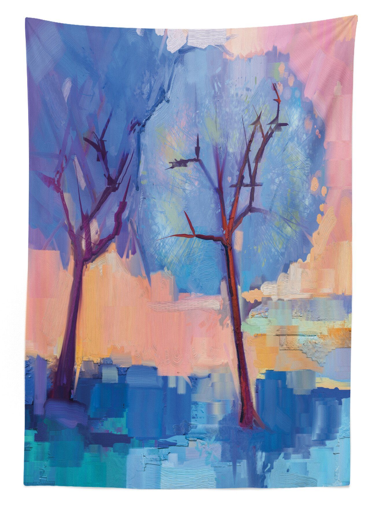 Abstrakt Abakuhaus den Farbfest Klare Farben, Natur geeignet Außen Für Waschbar Bereich Impressionist Tischdecke Bäume