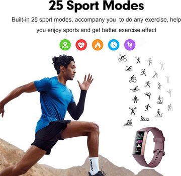 findtime Smartwatch (1,1 Zoll, Android, iOS), Mit Gesundheitsuhr Blutdruckmessung Sportuhr Schrittzähler Pulsuhr