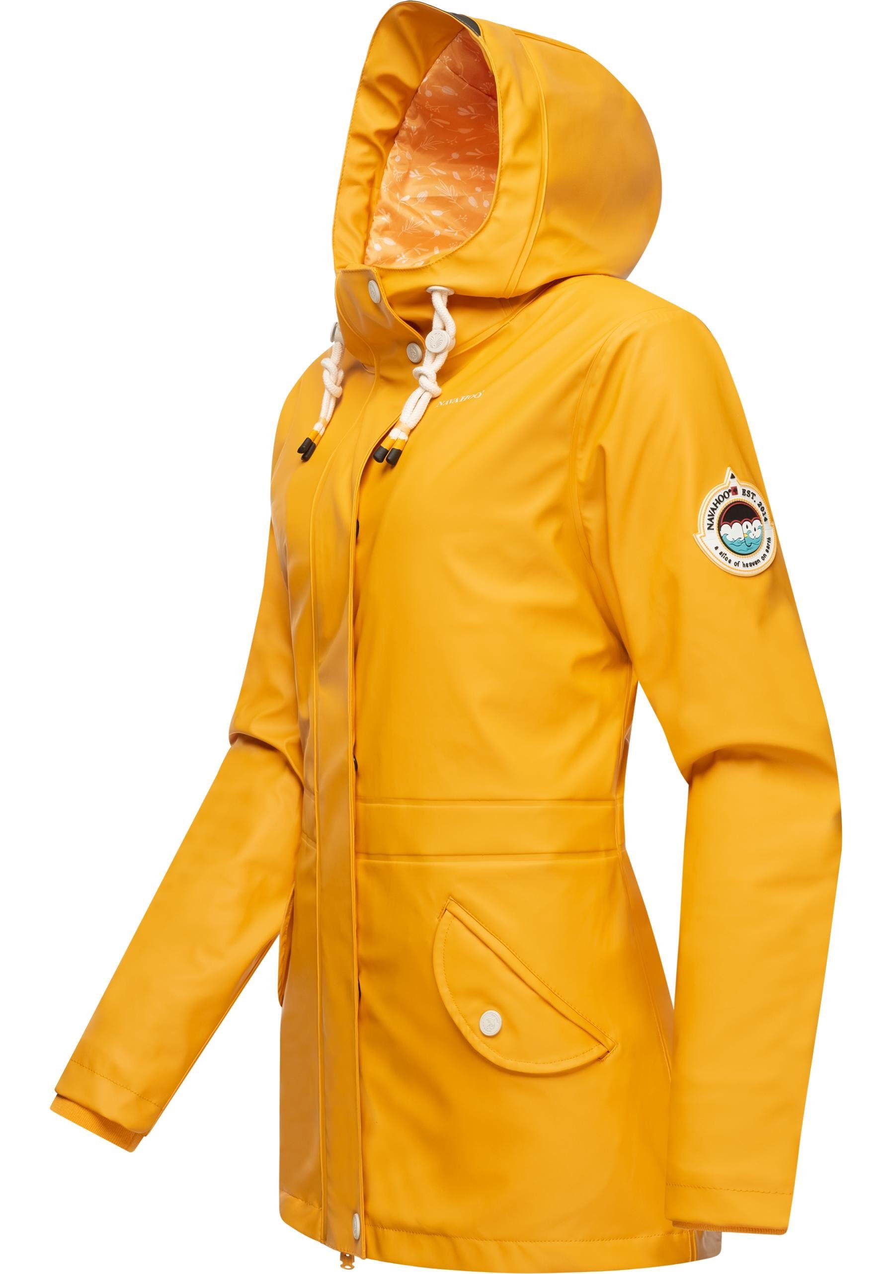 Kapuze Oceans gelb Navahoo stylischer Heart mit Regenmantel wasserdichter Regenjacke