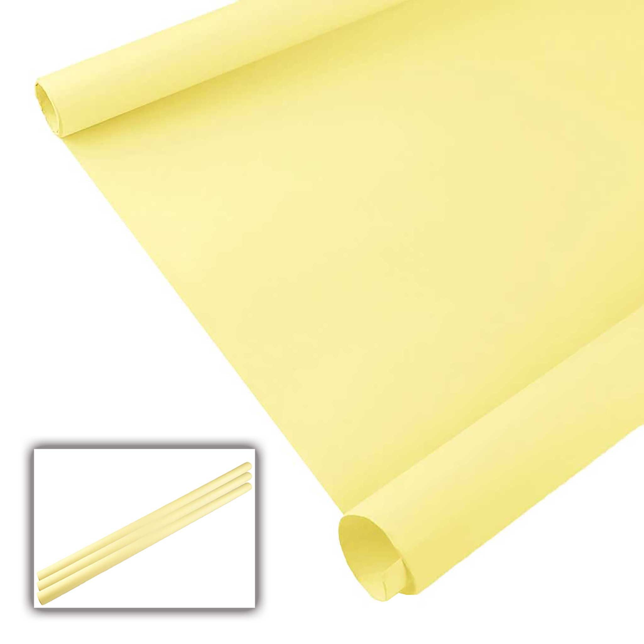 maDDma Geschenkpapier Geschenkpapier uni matt 3 Rollen Dekopapier Verpackungspapier, hellgelb